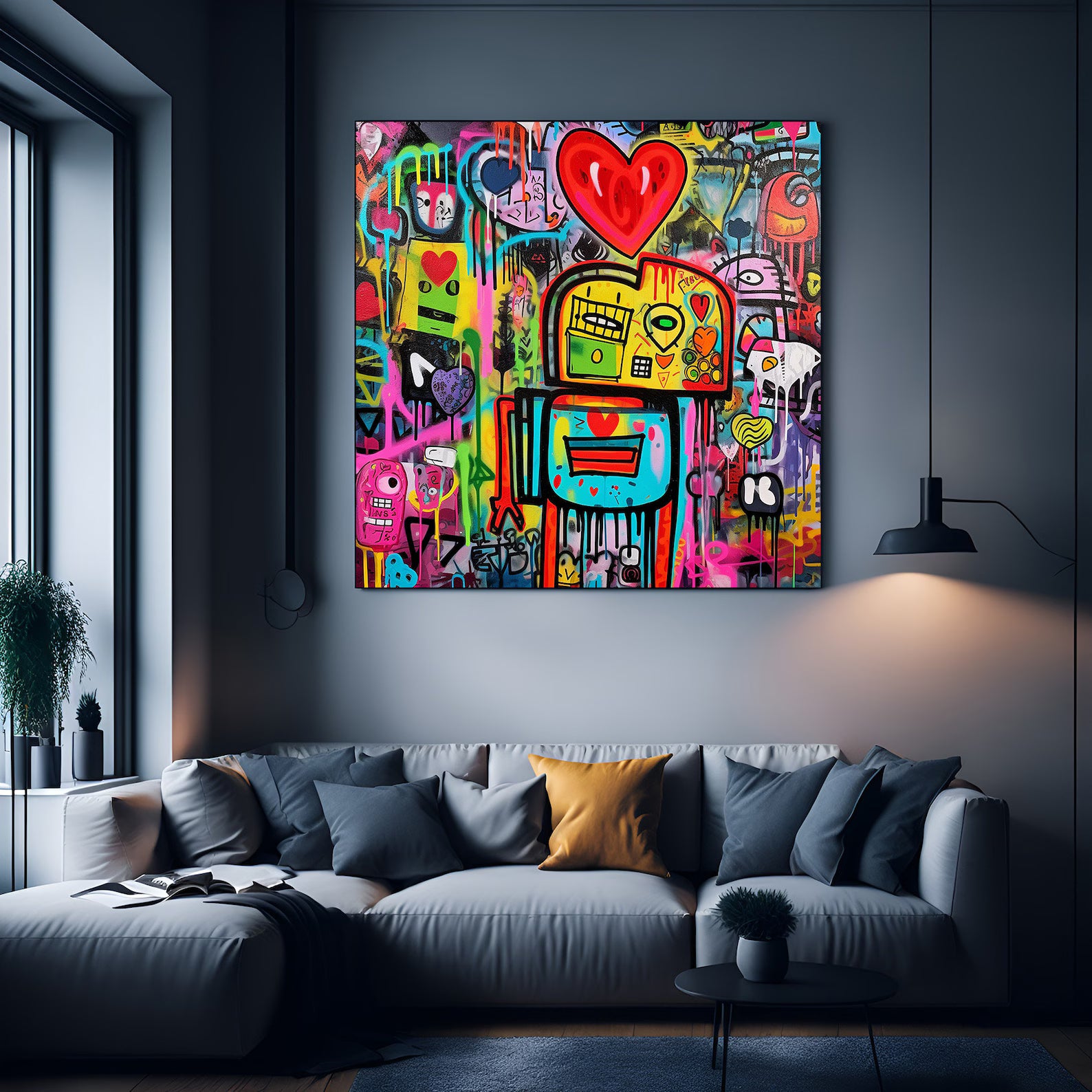 Vibrant Graffiti Ensemble | Heart Accents