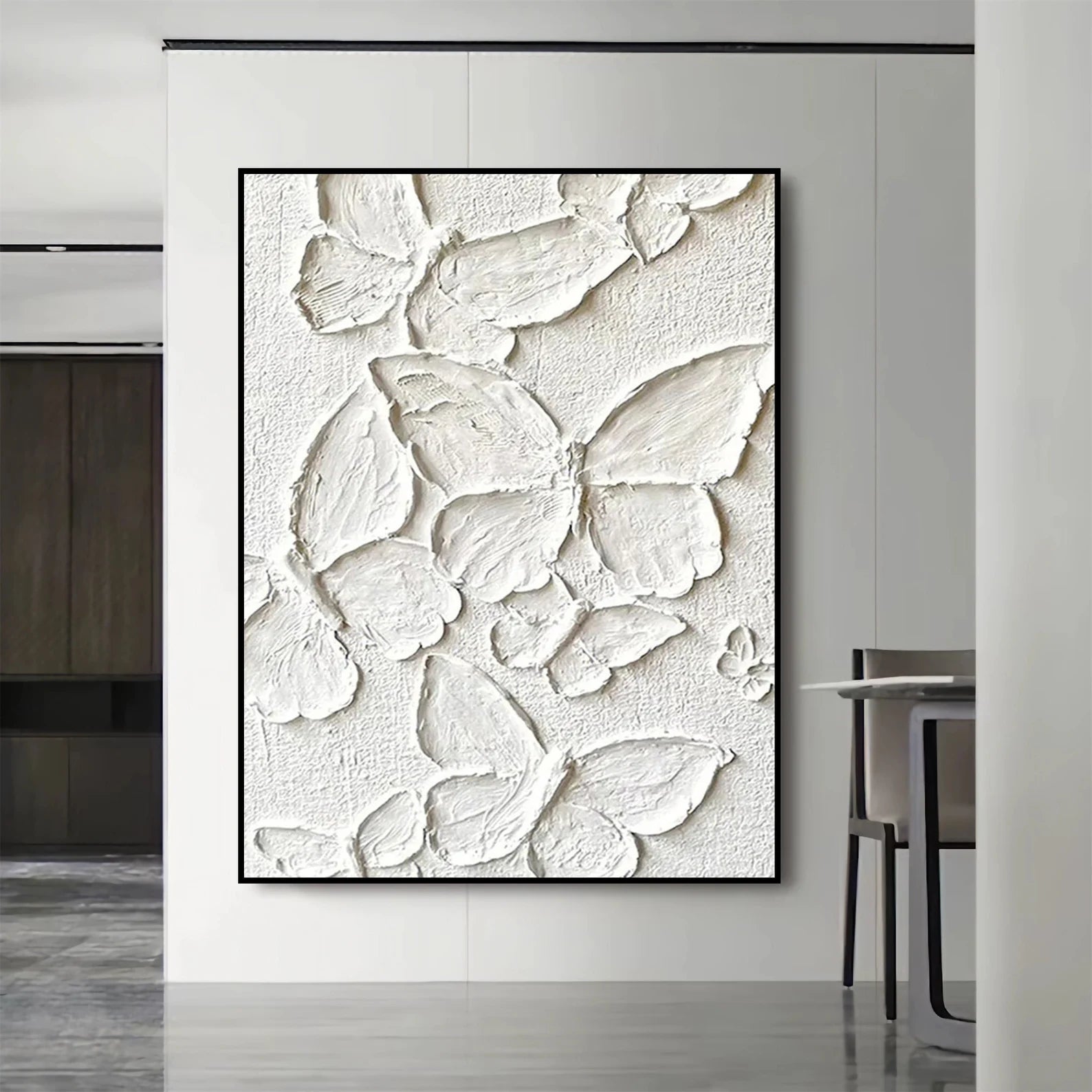 Textured Butterfly Opulence | White Beige