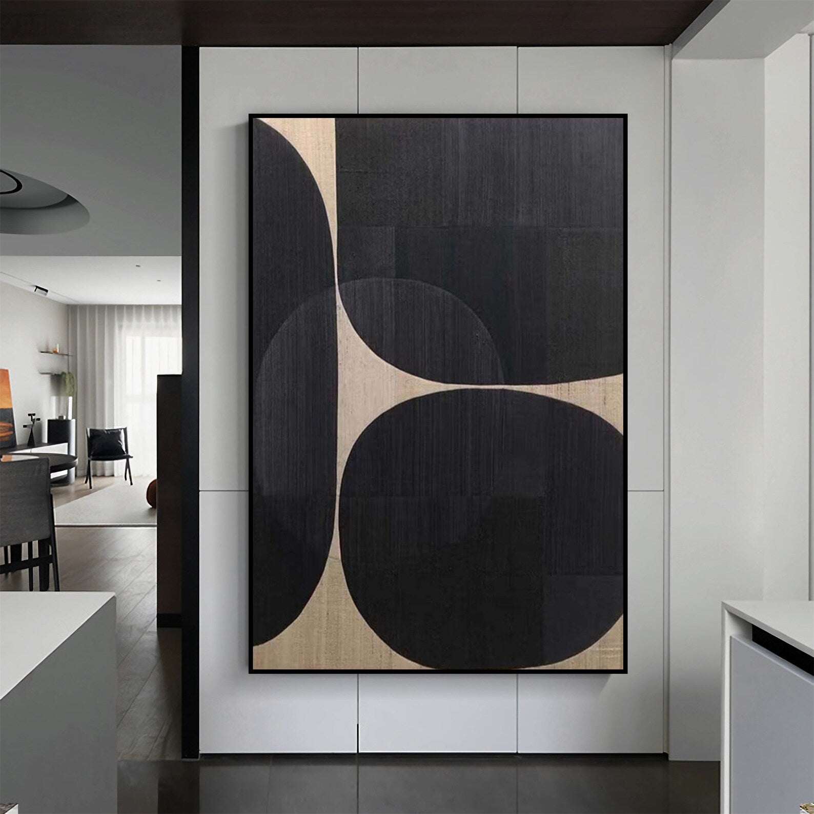 Textured Geometric Opulence | Ebony Circles