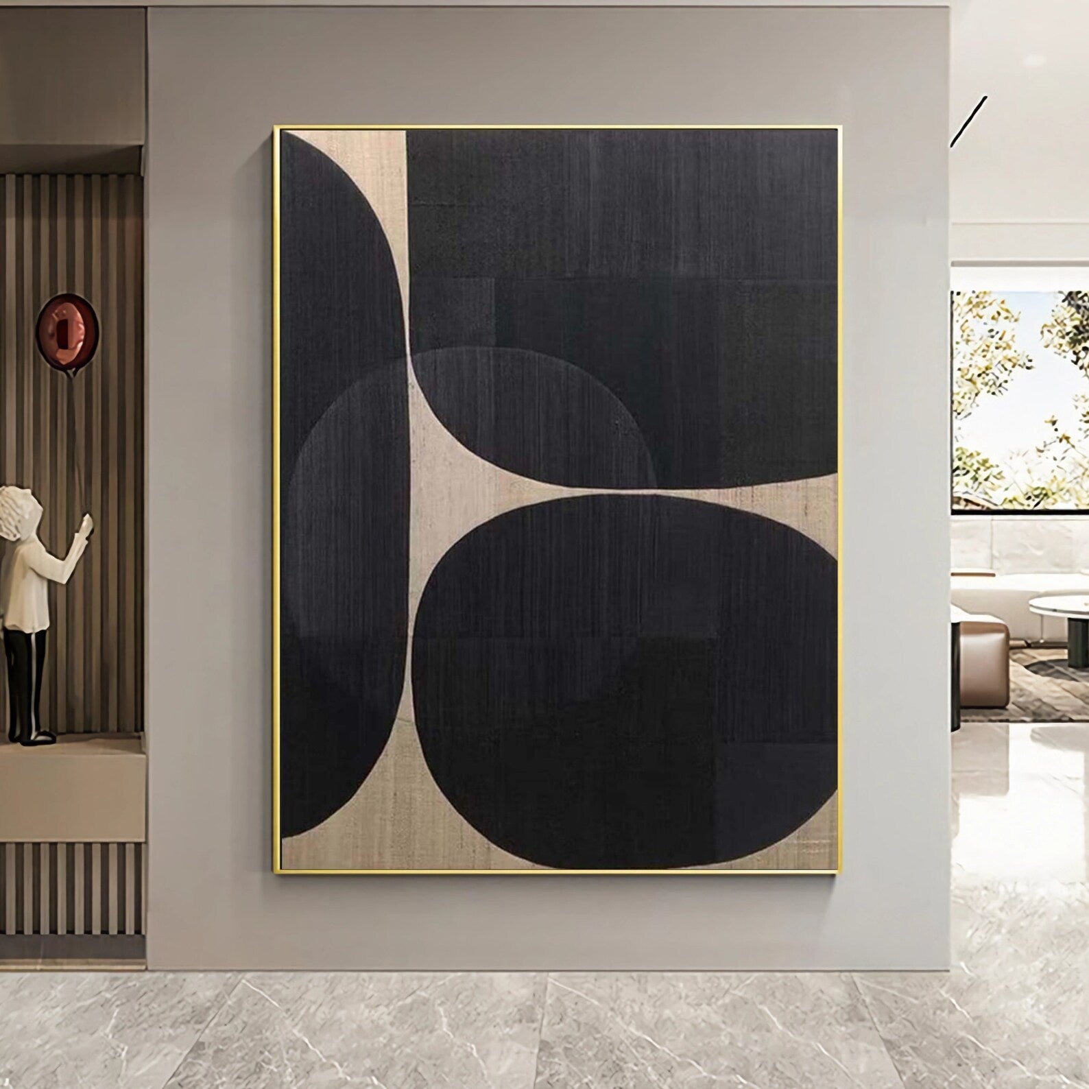 Textured Geometric Opulence | Ebony Circles