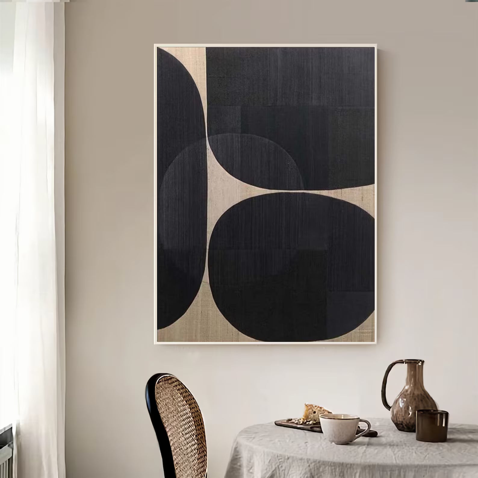 Textured Geometric Opulence | Ebony Circles
