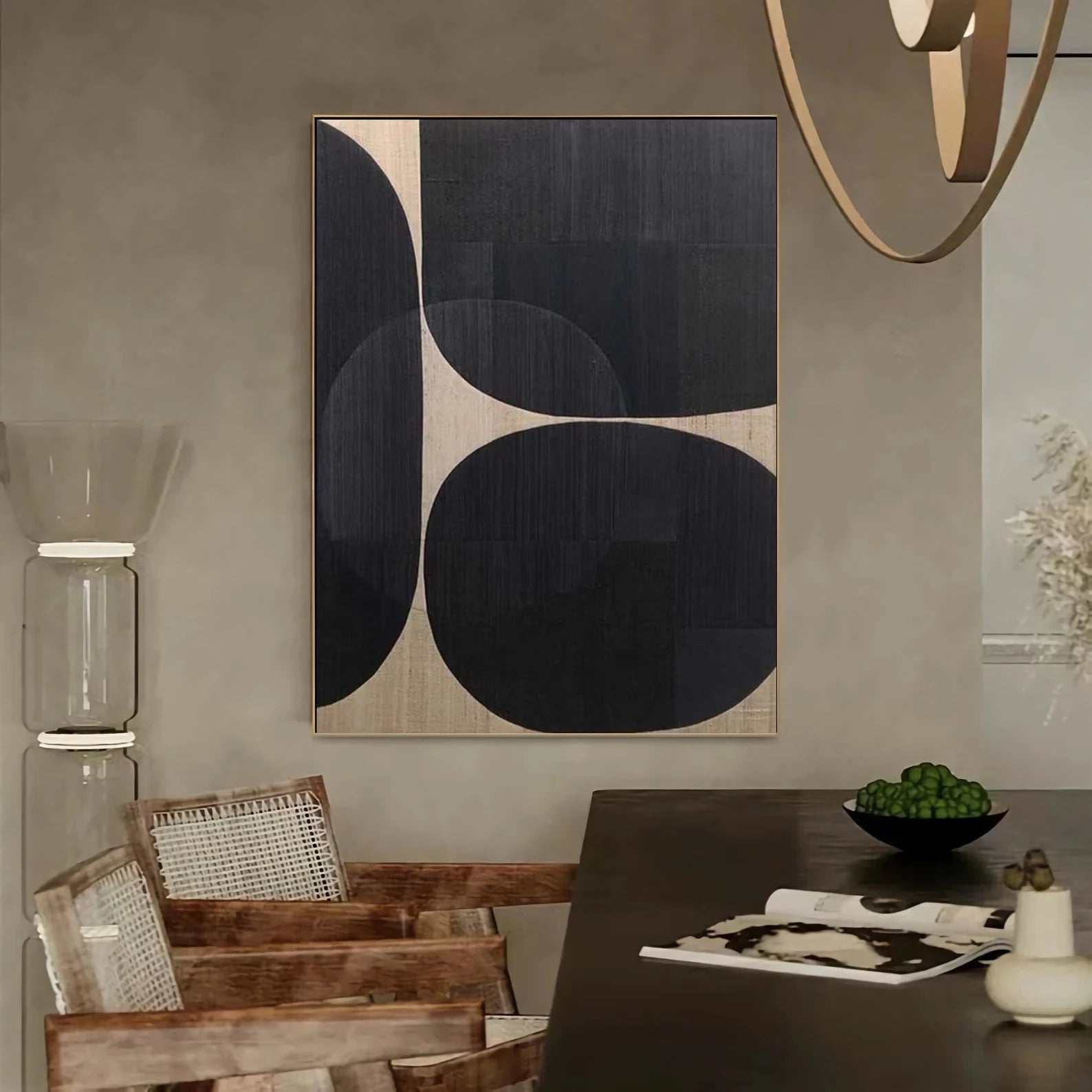 Textured Geometric Opulence | Ebony Circles