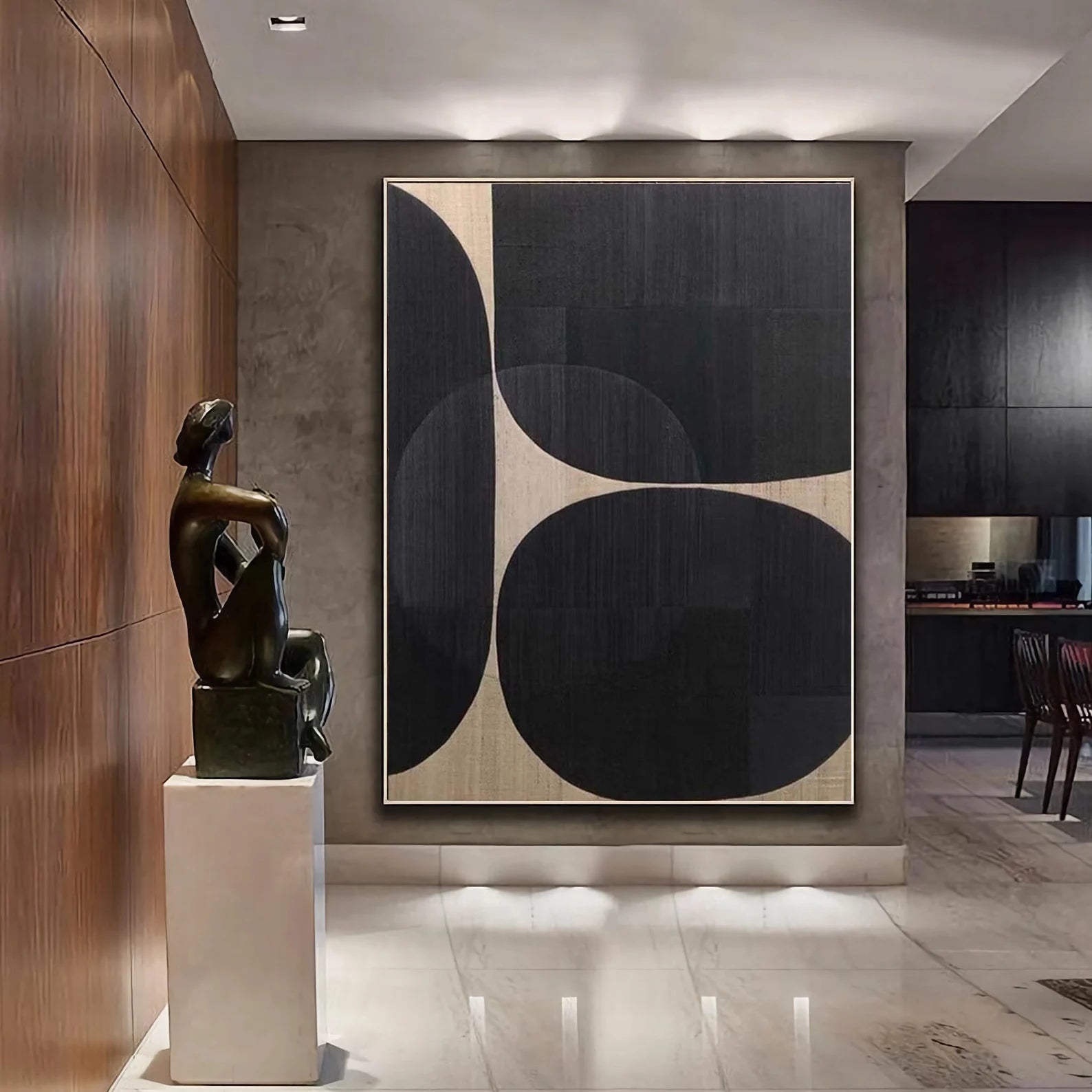 Textured Geometric Opulence | Ebony Circles