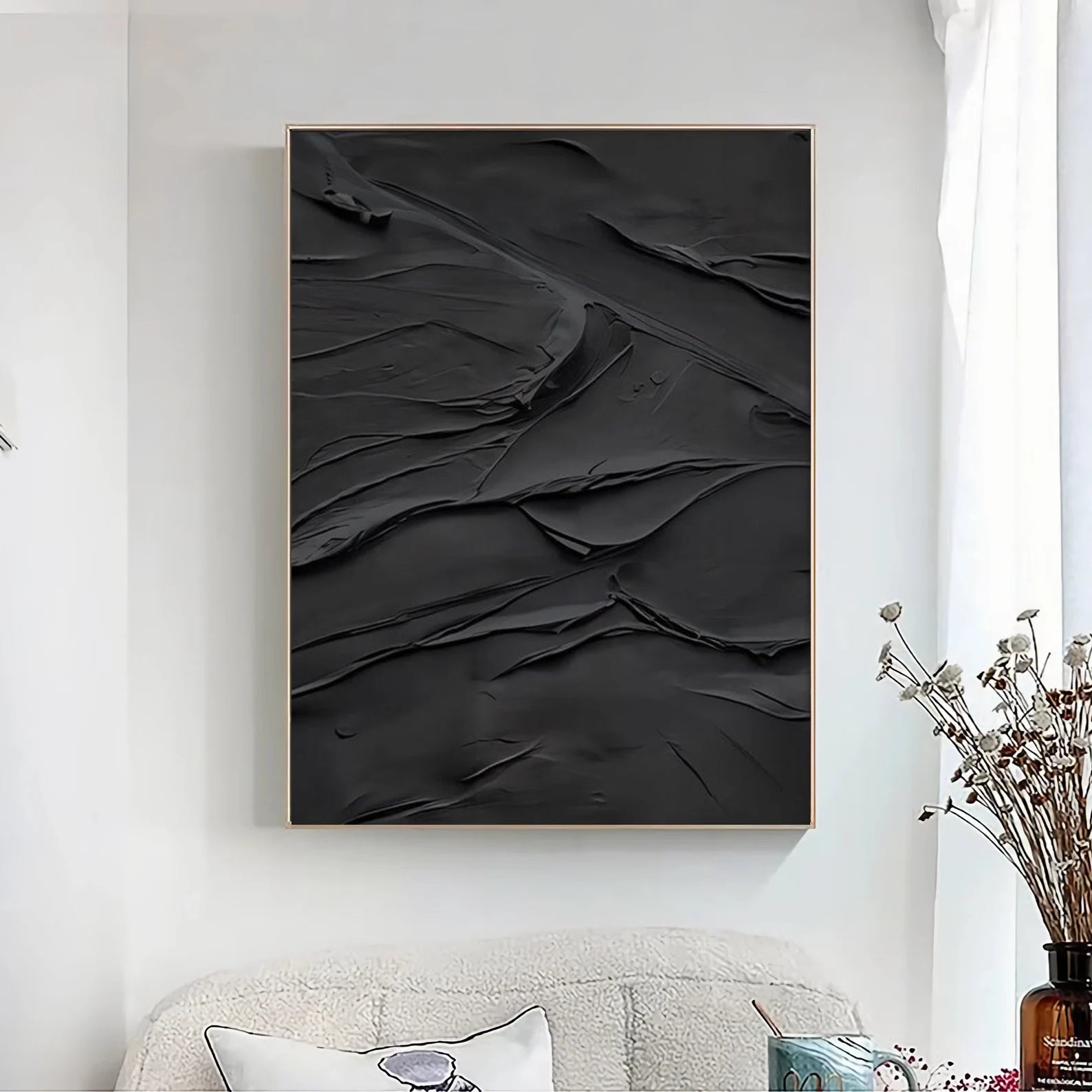 Textured Monochrome Opulence | Black Gold