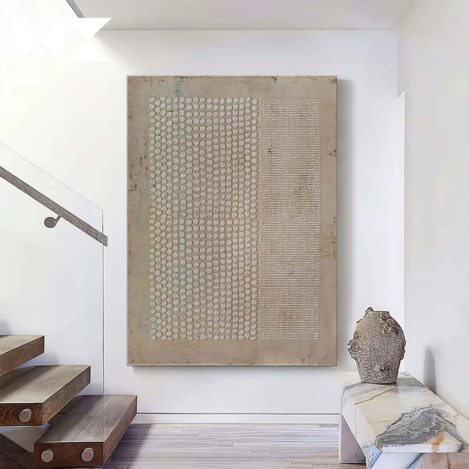 Textured Dot Strip Art | Subtle Sophistication