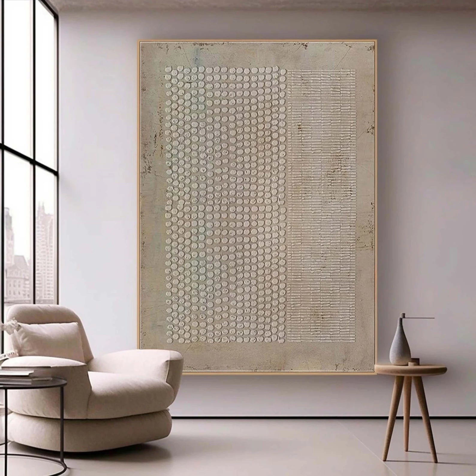 Textured Dot Strip Art | Subtle Sophistication