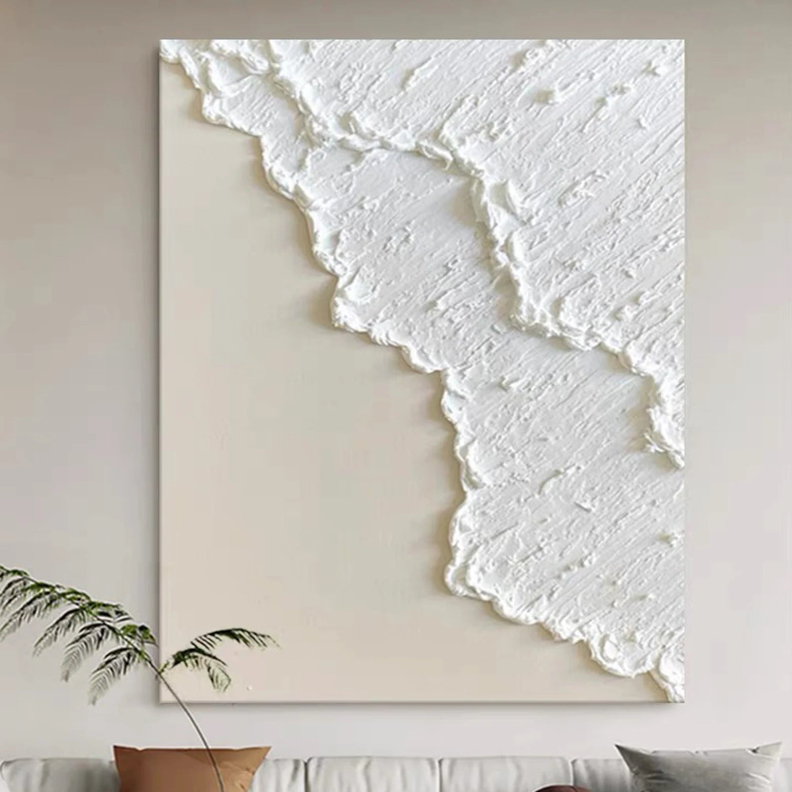 Textured Frost Elegance | White Beige