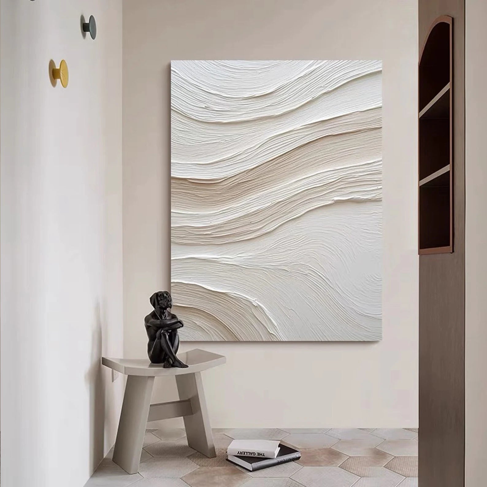 Textured Wave Minimalism | White Beige