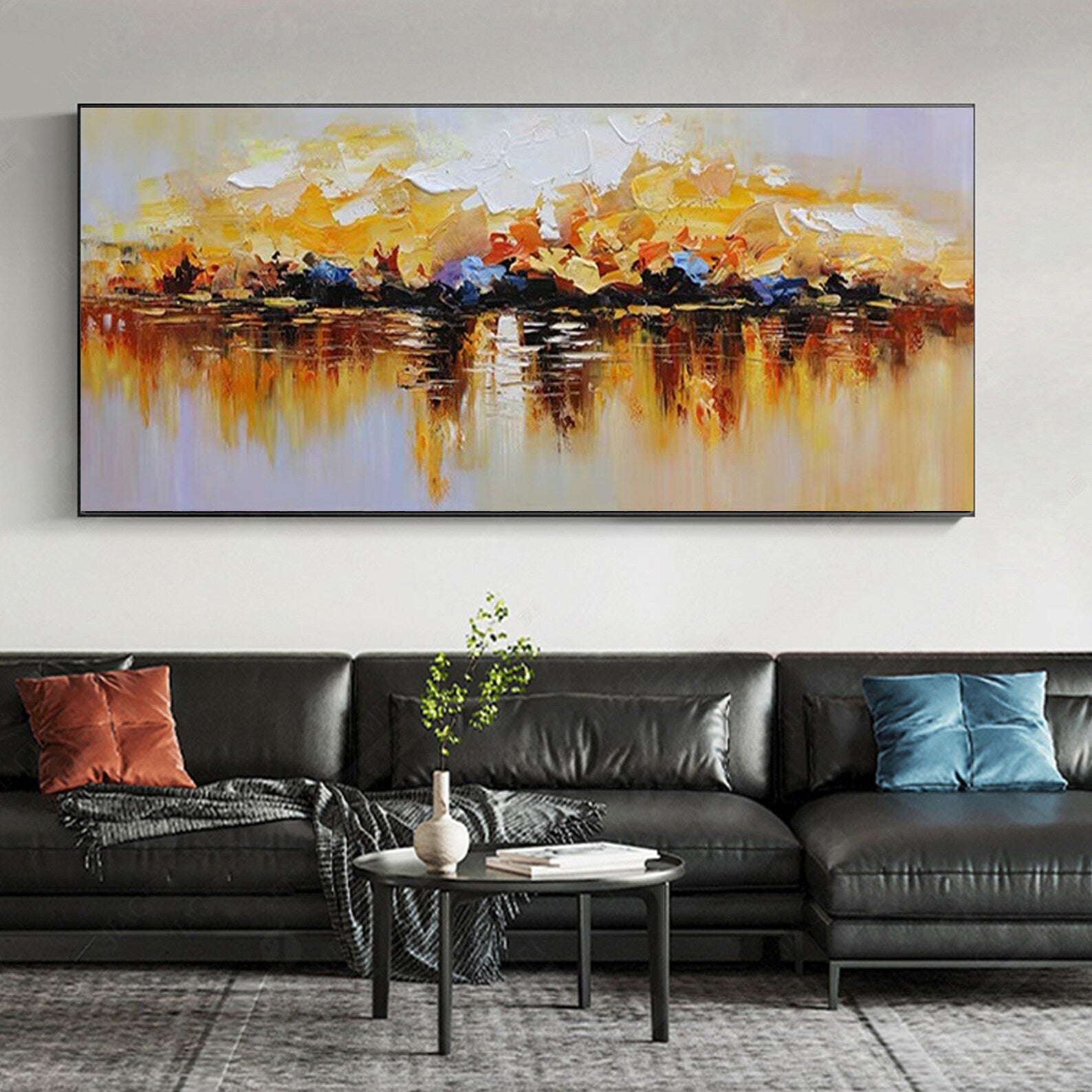 Textured Sunset Reflection | Orange Yellow