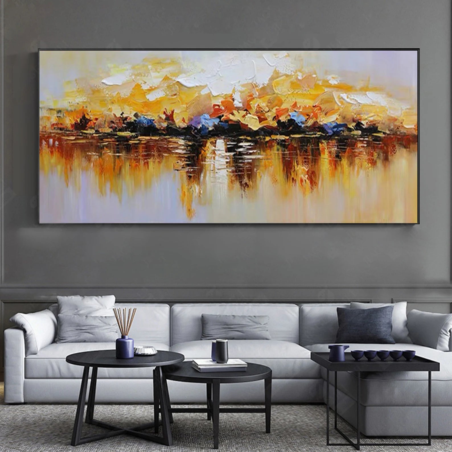 Textured Sunset Reflection | Orange Yellow