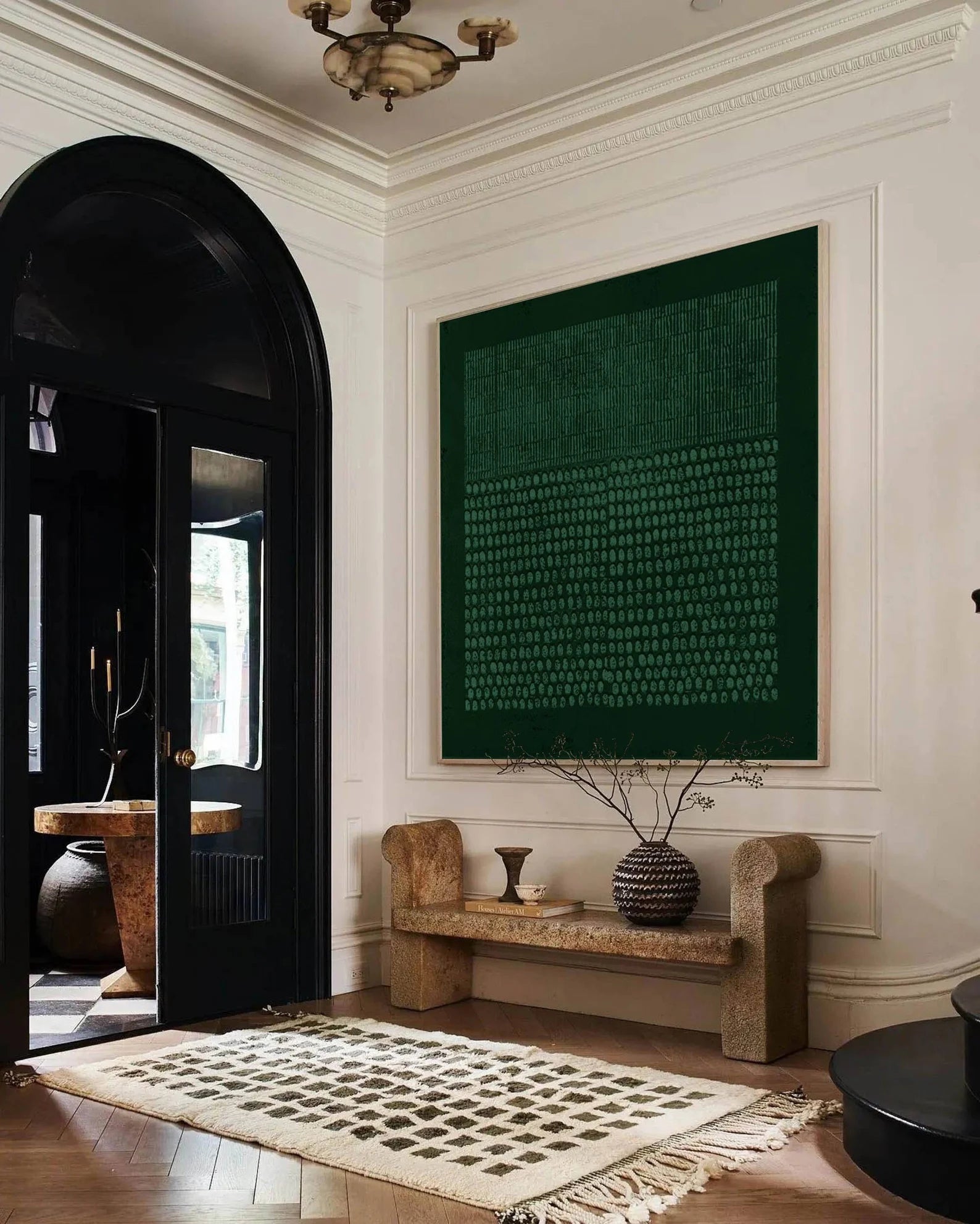 Textured Green Matrix Art | Modern Sophistication