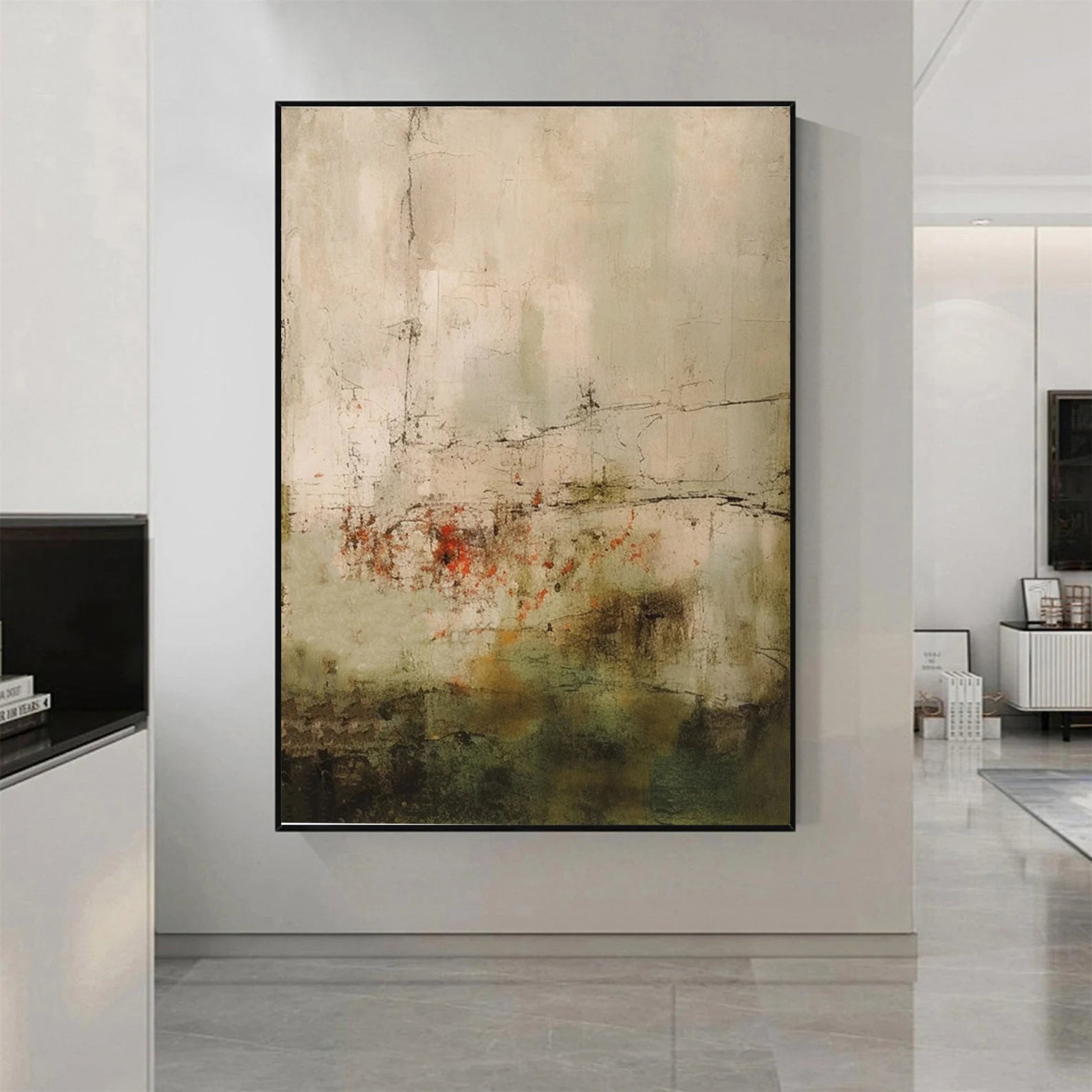 Textured Botanical Nuance | Green Beige