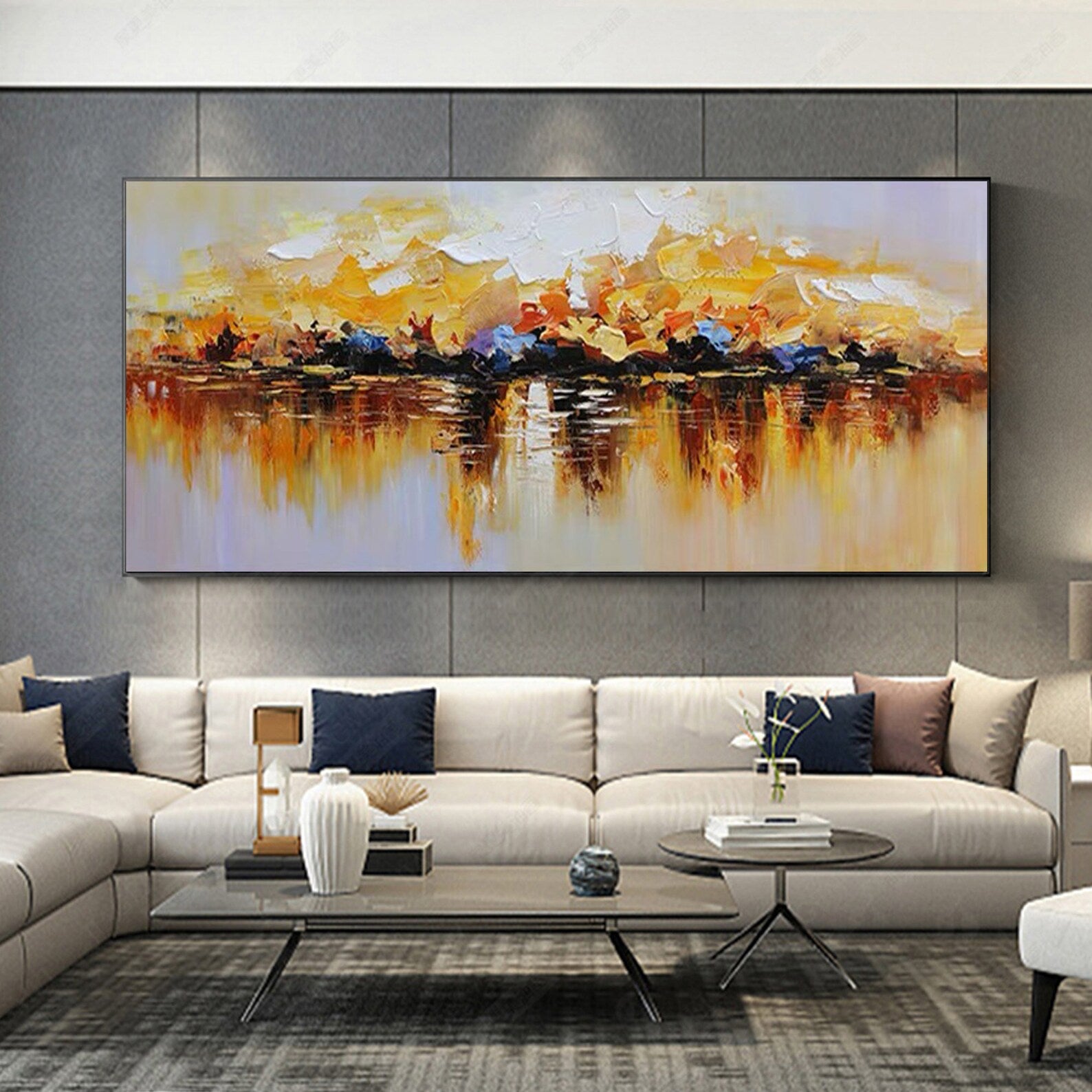 Textured Sunset Reflection | Orange Yellow