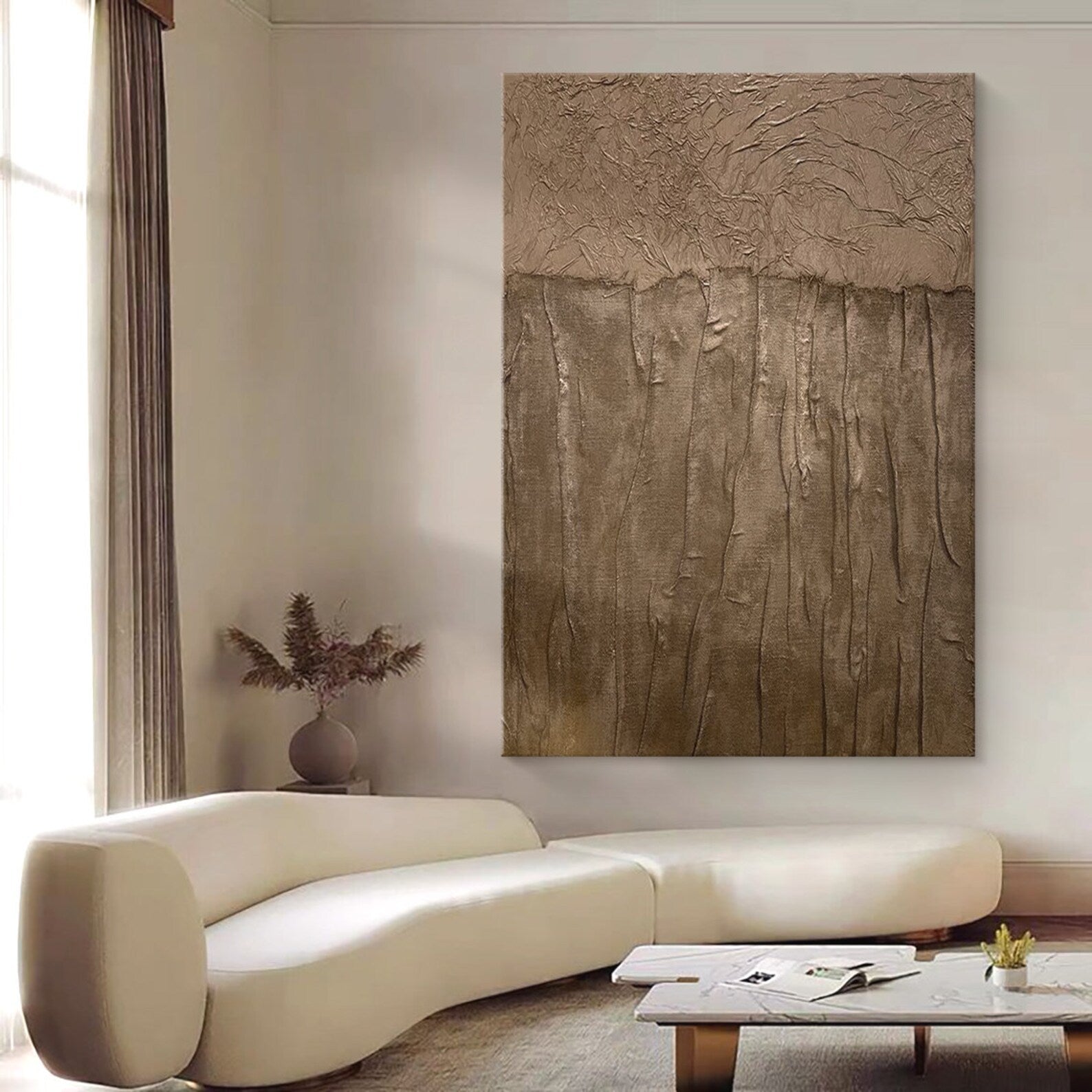 Textured Neutral Elegance | Brown Vein