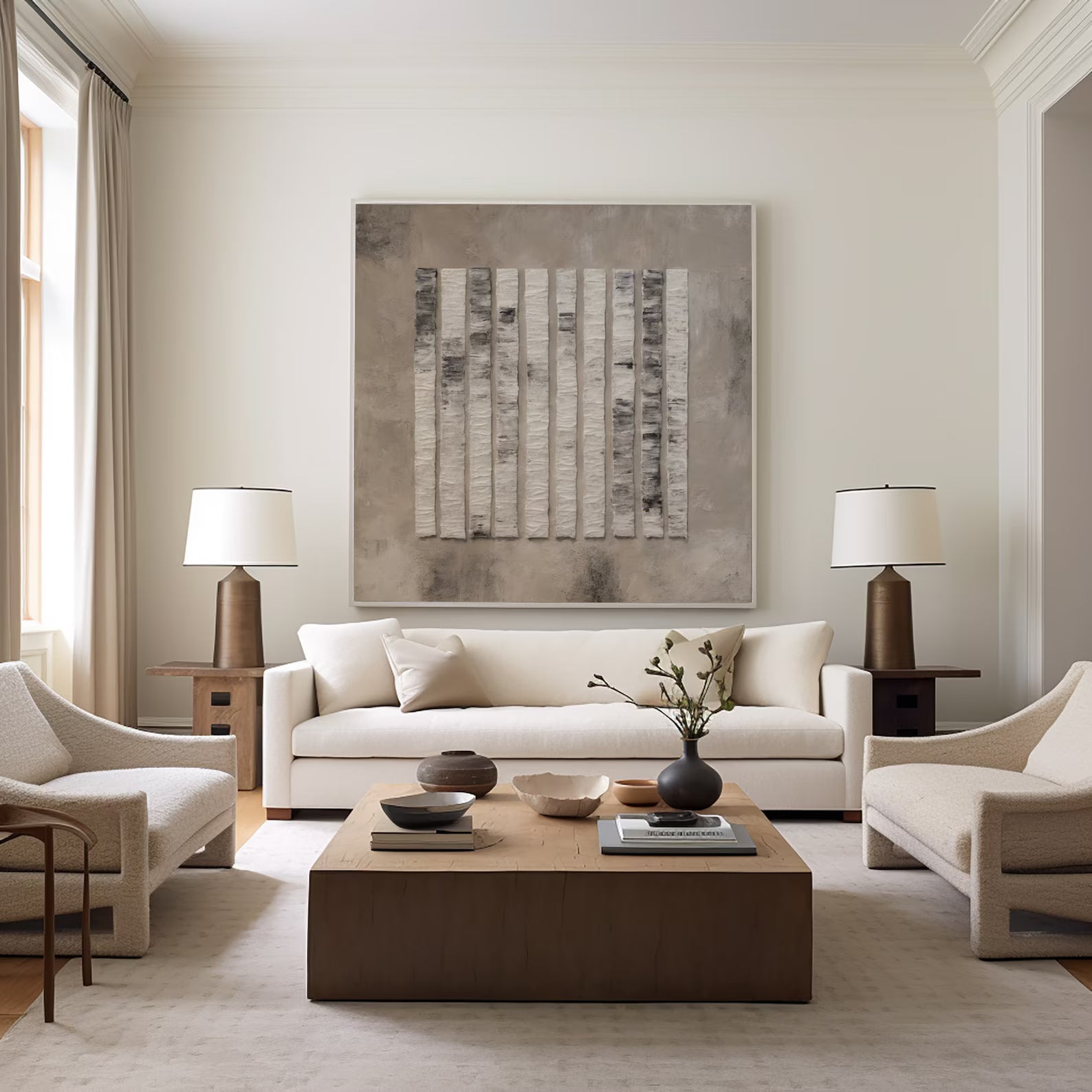 Textured Earthy Elegance | Beige Gray