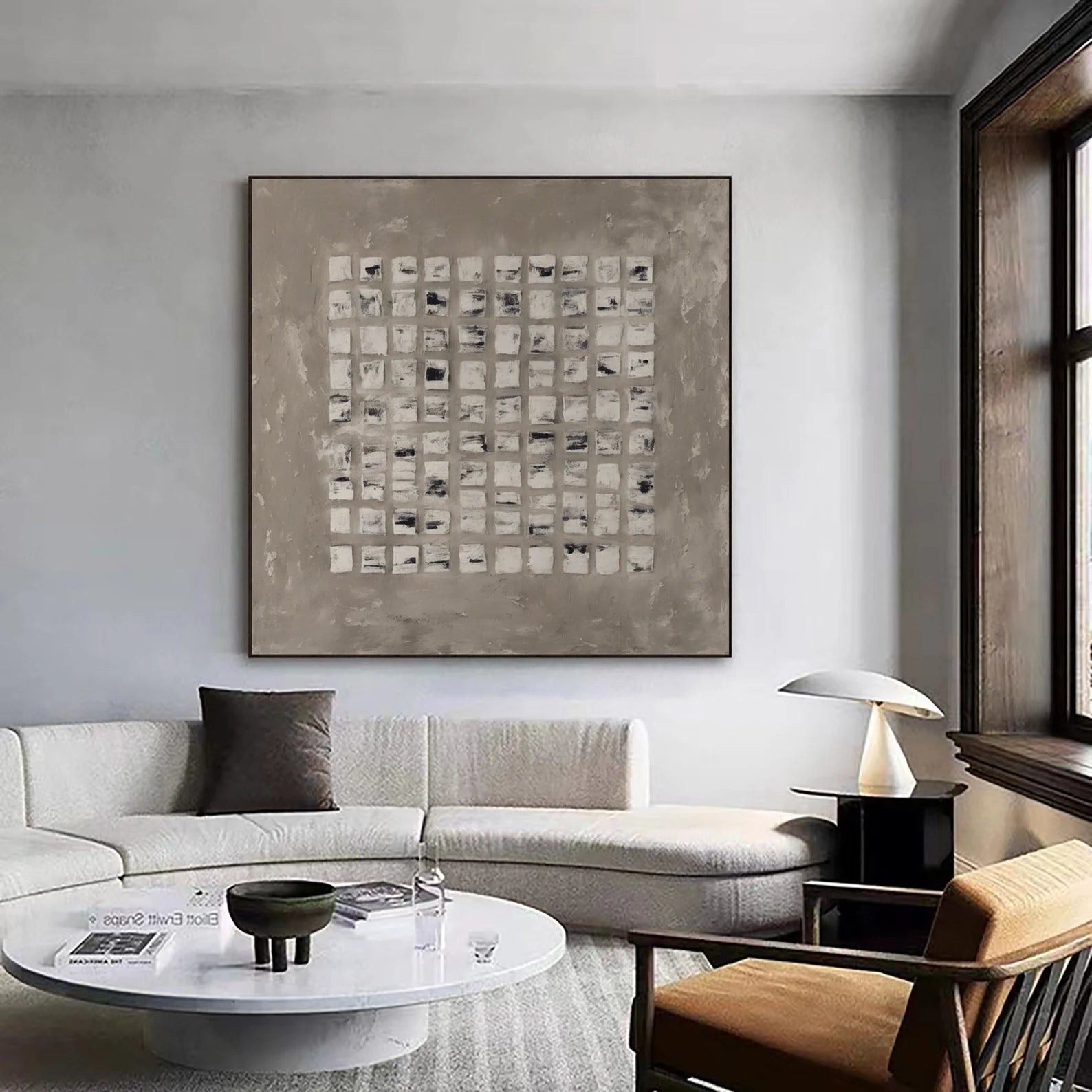 Textured Neutral Grid | Beige Tones