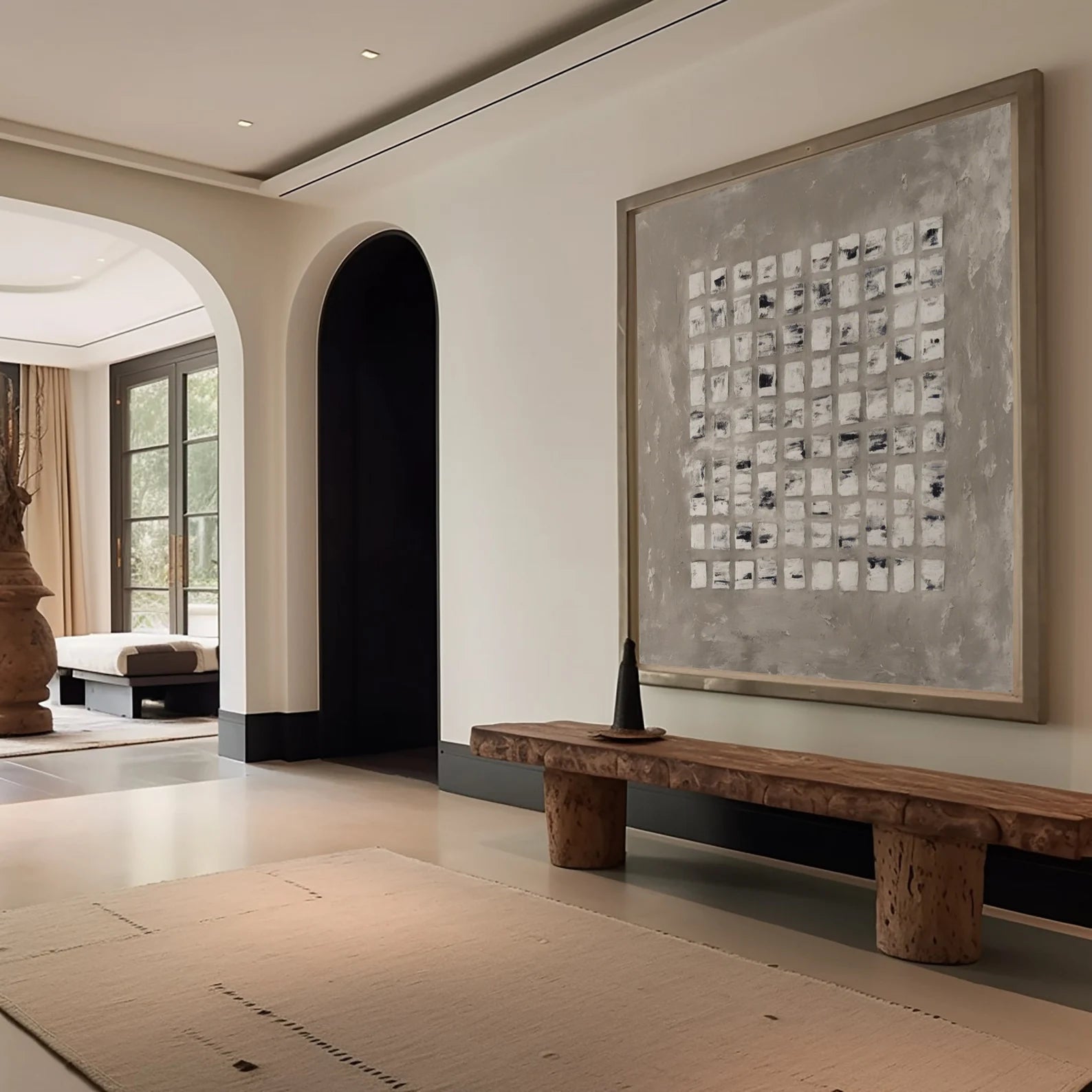 Textured Neutral Grid | Beige Tones