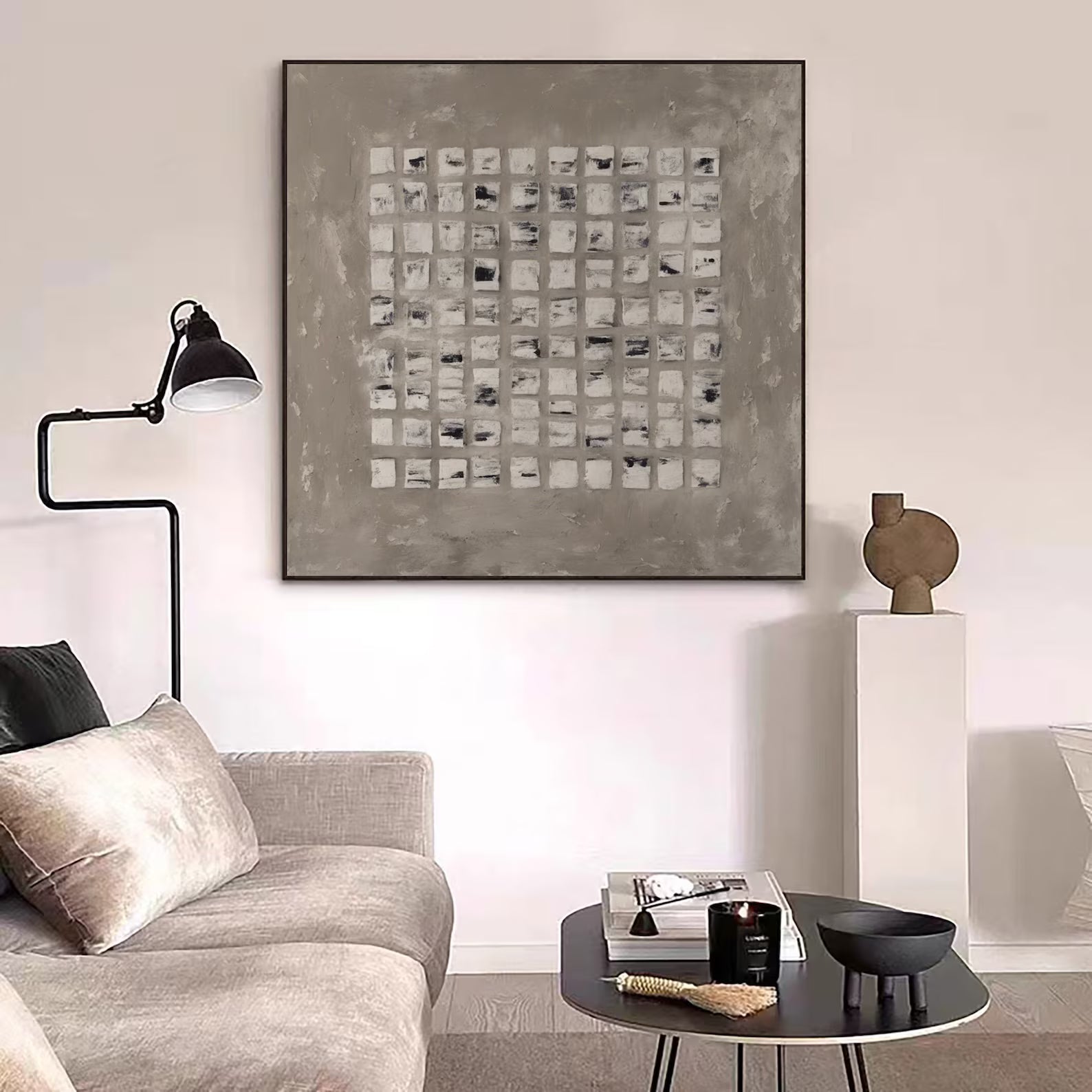 Textured Neutral Grid | Beige Tones