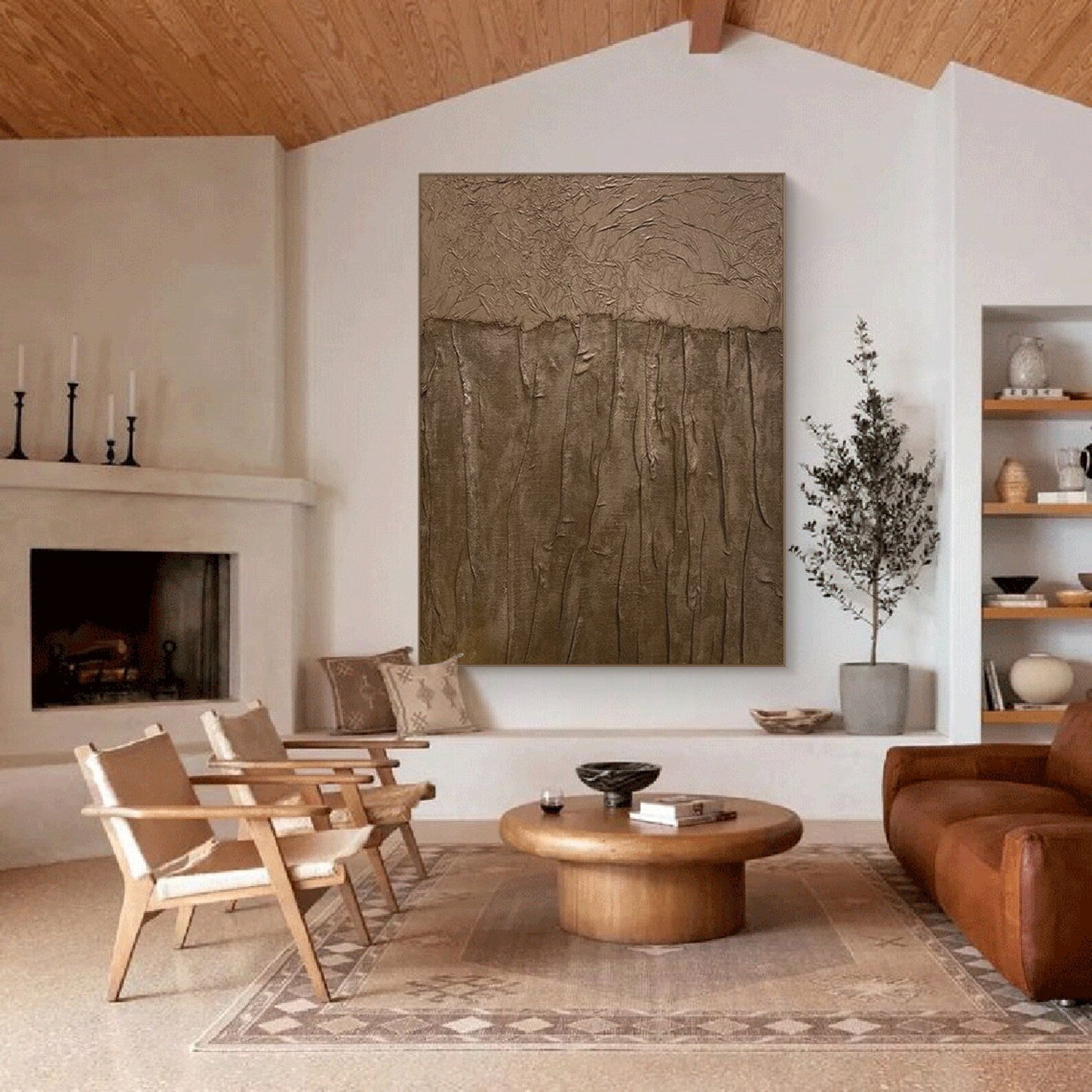 Textured Neutral Elegance | Brown Vein