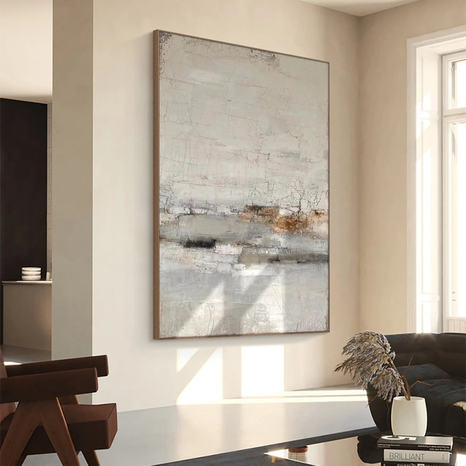 Textured Abstract Serenity | Gray Beige