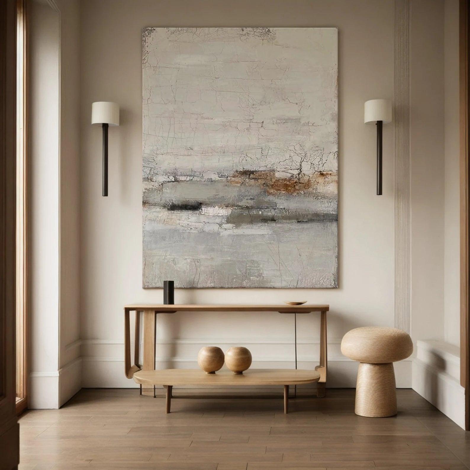 Textured Abstract Serenity | Gray Beige