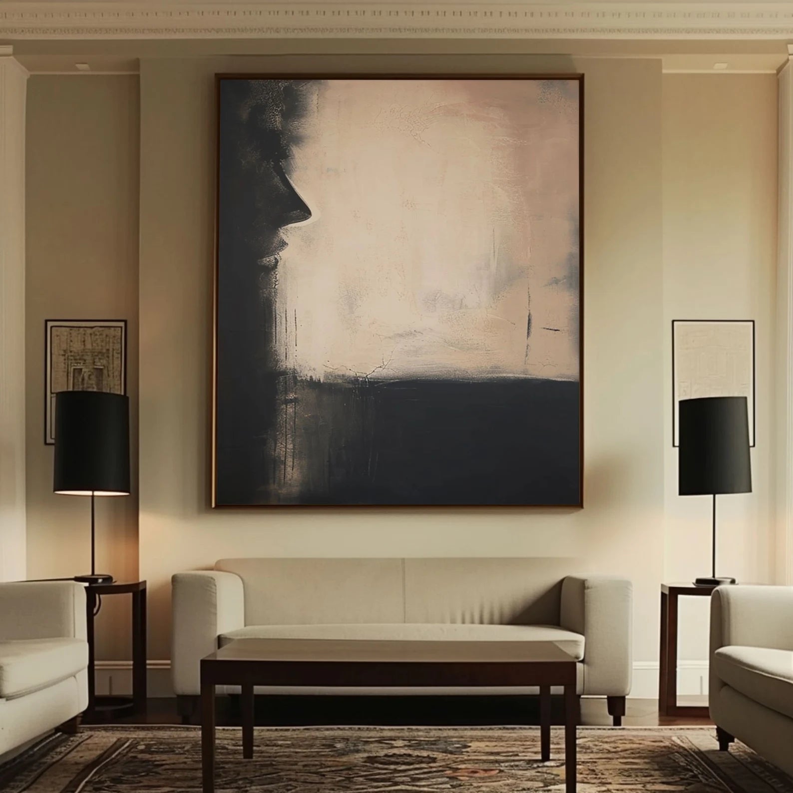 Textured Minimalist Portrait Art | Subtle Artistic Depth