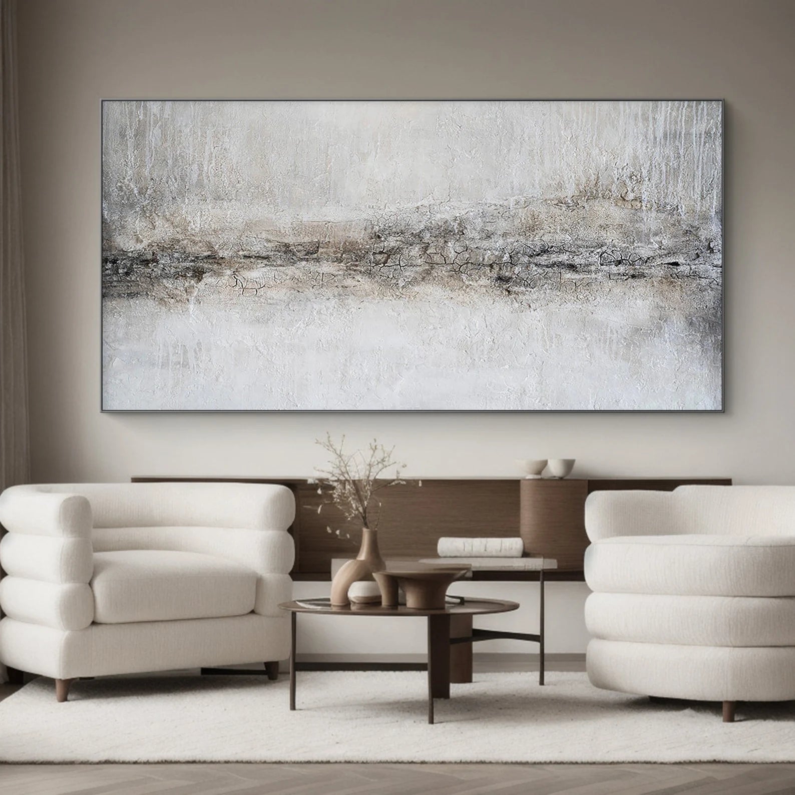 Textured Monochrome Serenity | Grey White