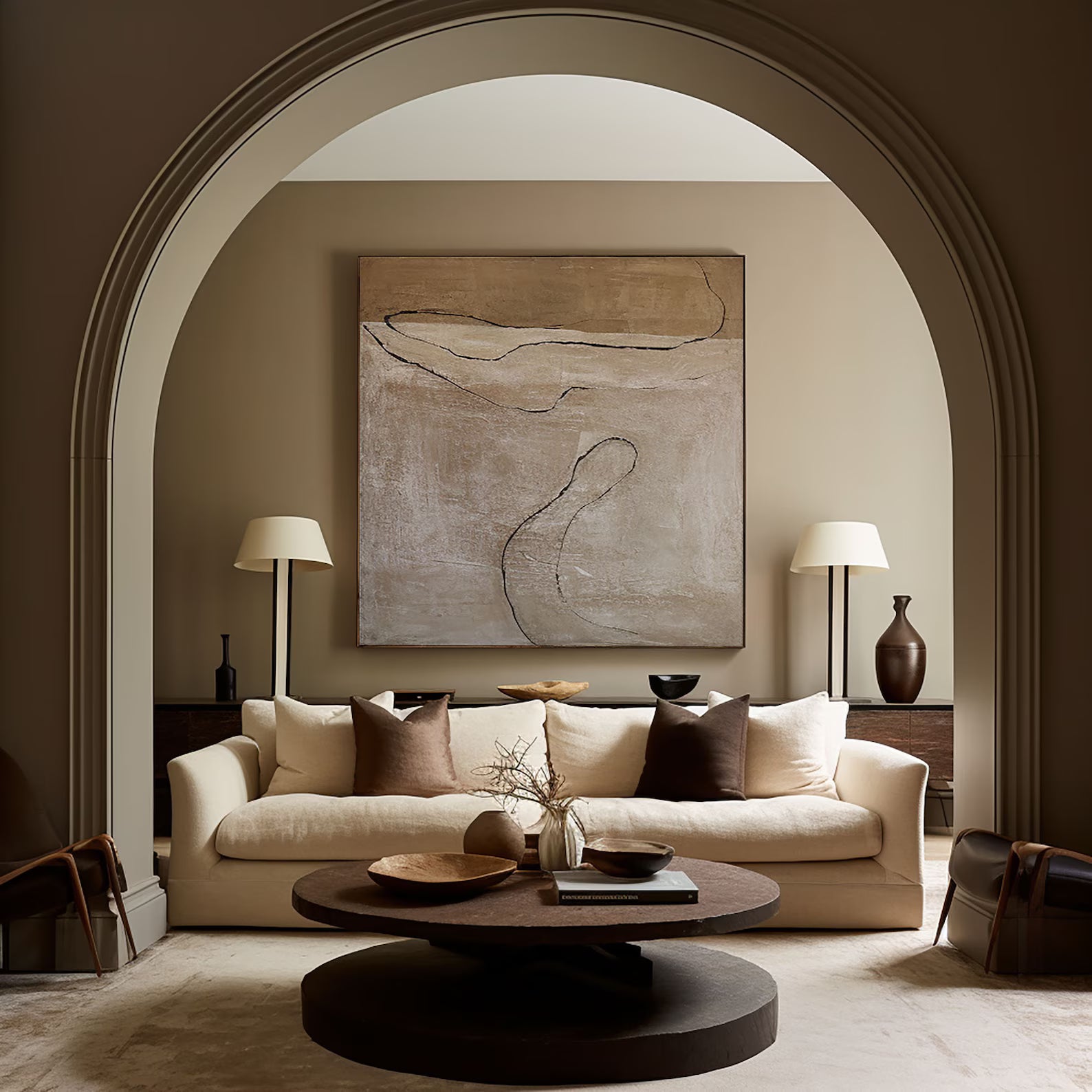 Textured Neutral Abstraction | Beige Line