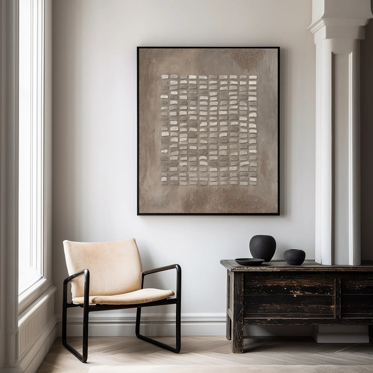 Textured Taupe Abstract Art | Understated Luxury