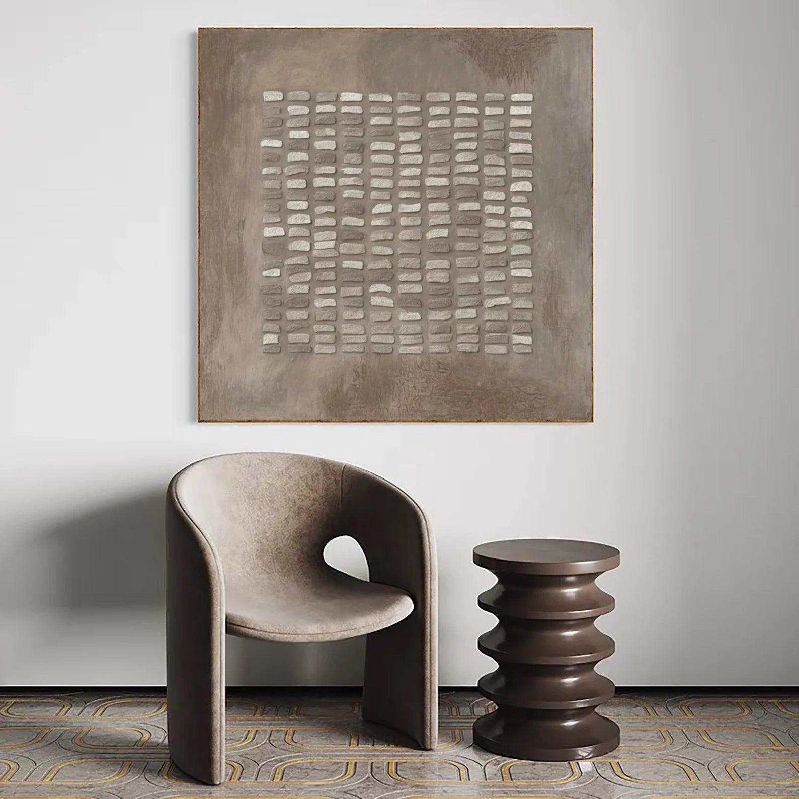 Textured Taupe Abstract Art | Understated Luxury