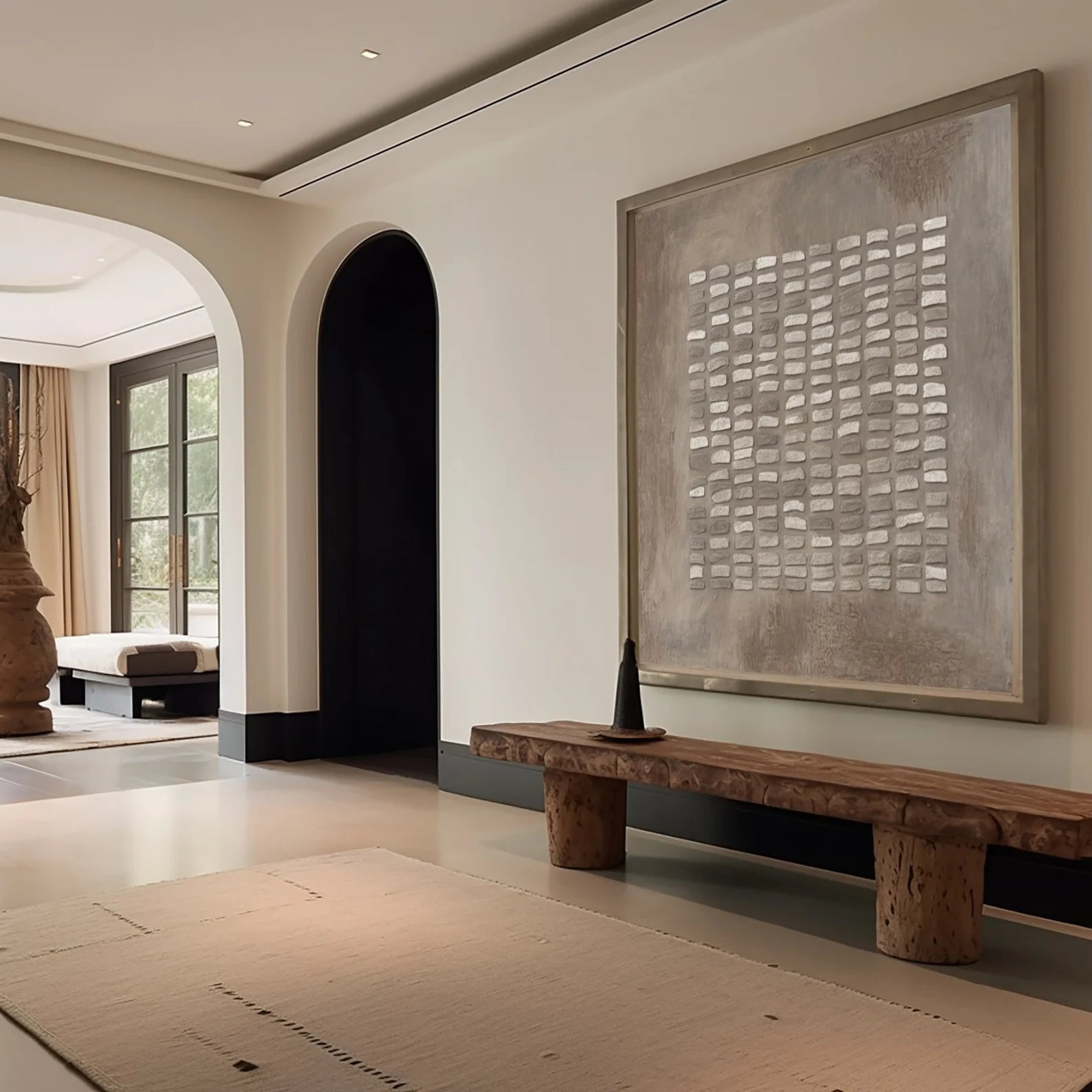 Textured Taupe Abstract Art | Understated Luxury