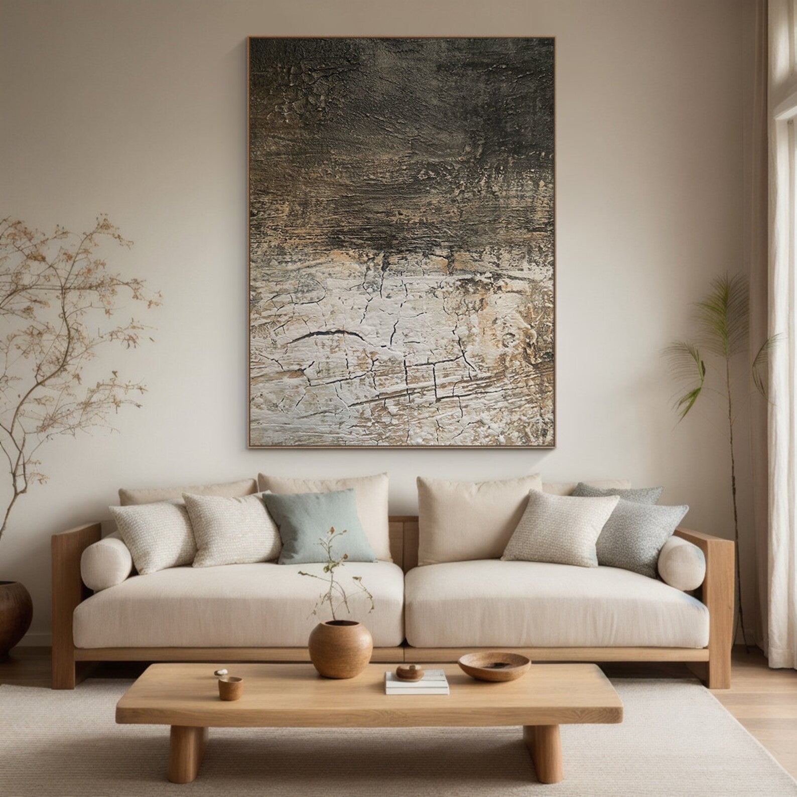 Textured Neutral Crackle | Beige Trace