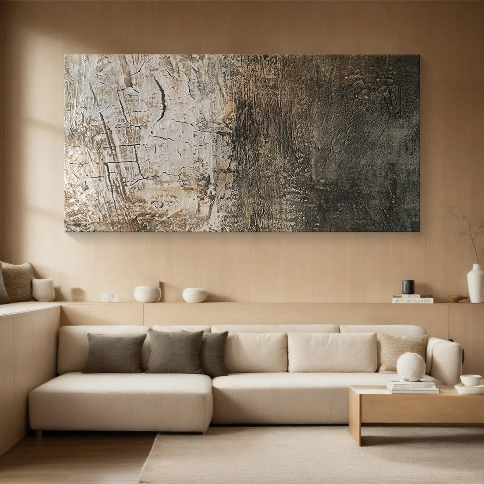 Textured Neutral Crackle | Beige Trace