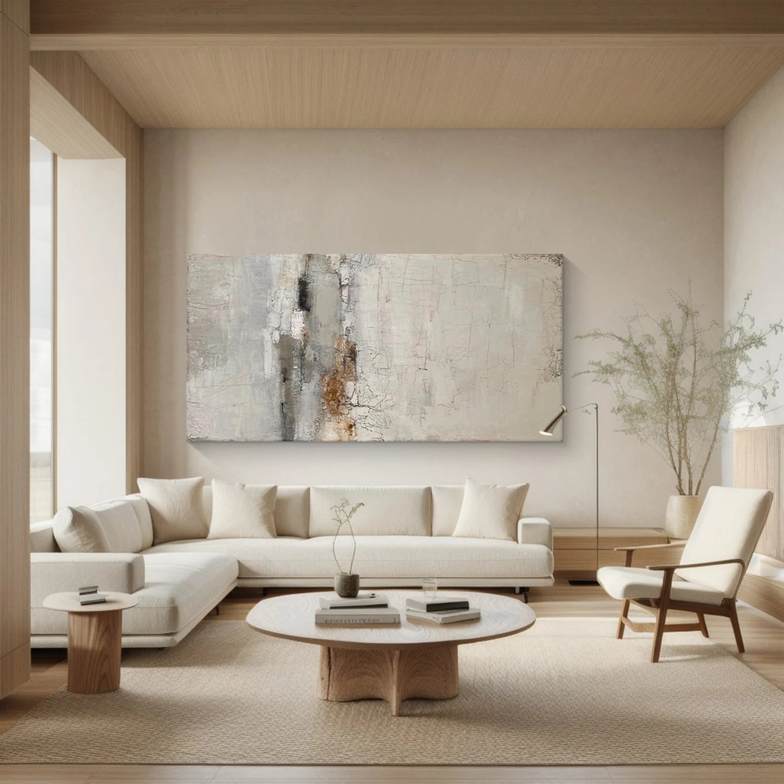 Textured Abstract Serenity | Gray Beige