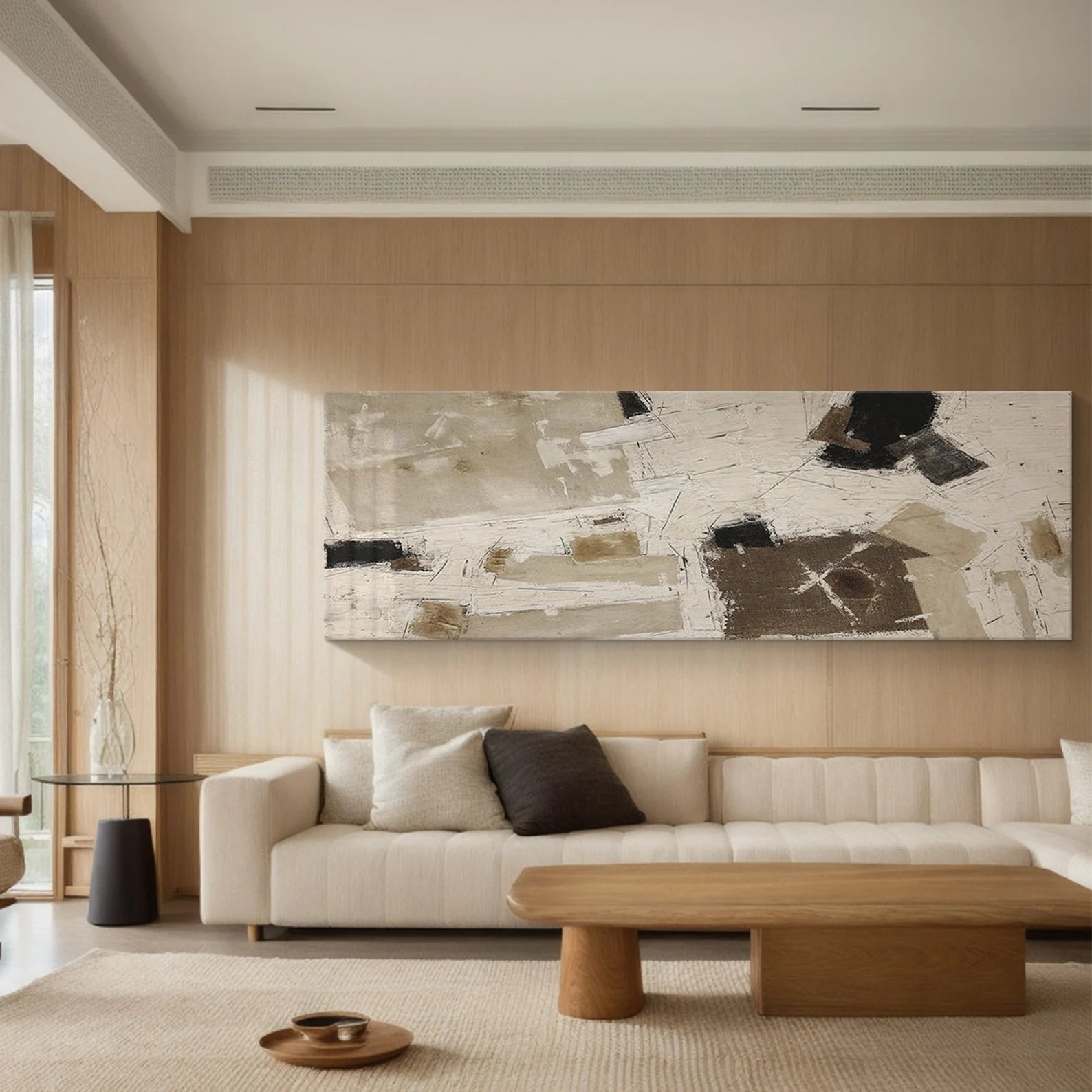 Textured Geometric Neutrals | Beige Black