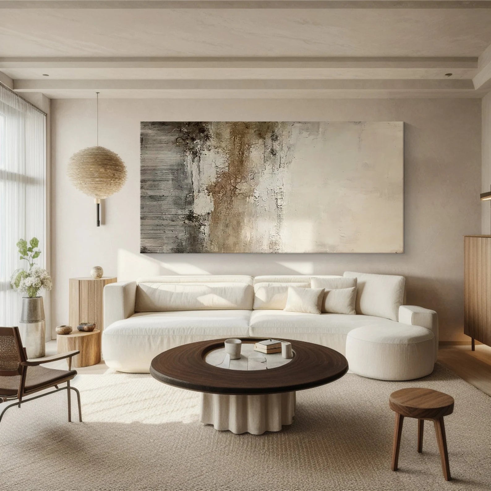 Textured Abstract Opulence | Beige Rhythm