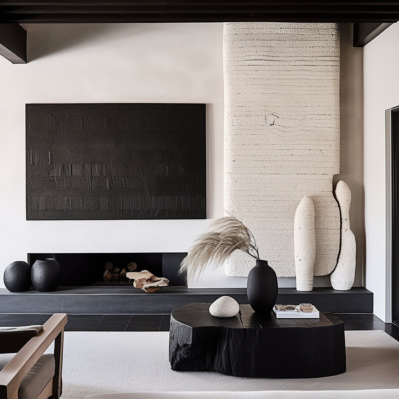 Textured Monochrome Depth | Black Elegance