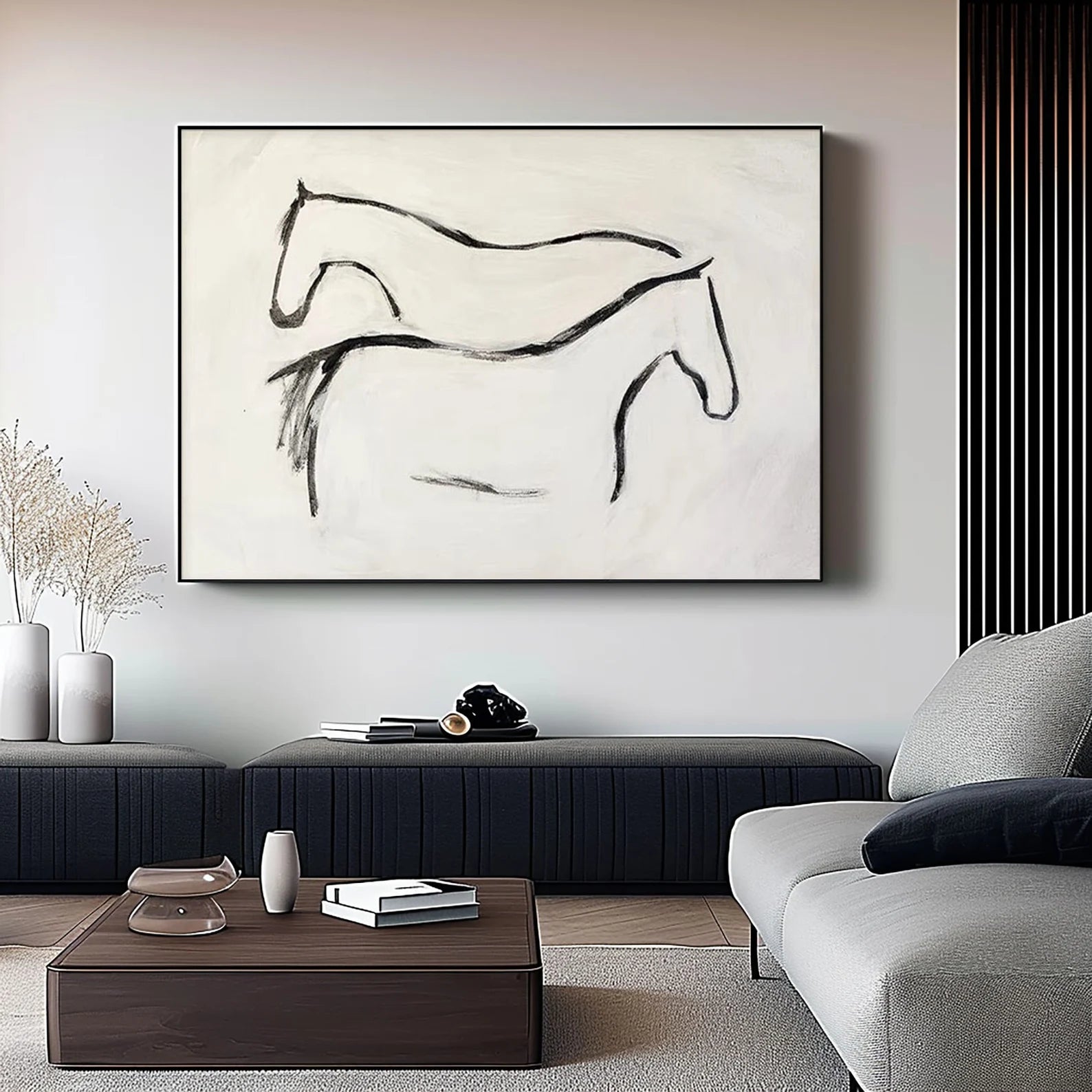 Textured Equine Simplicity | Black White