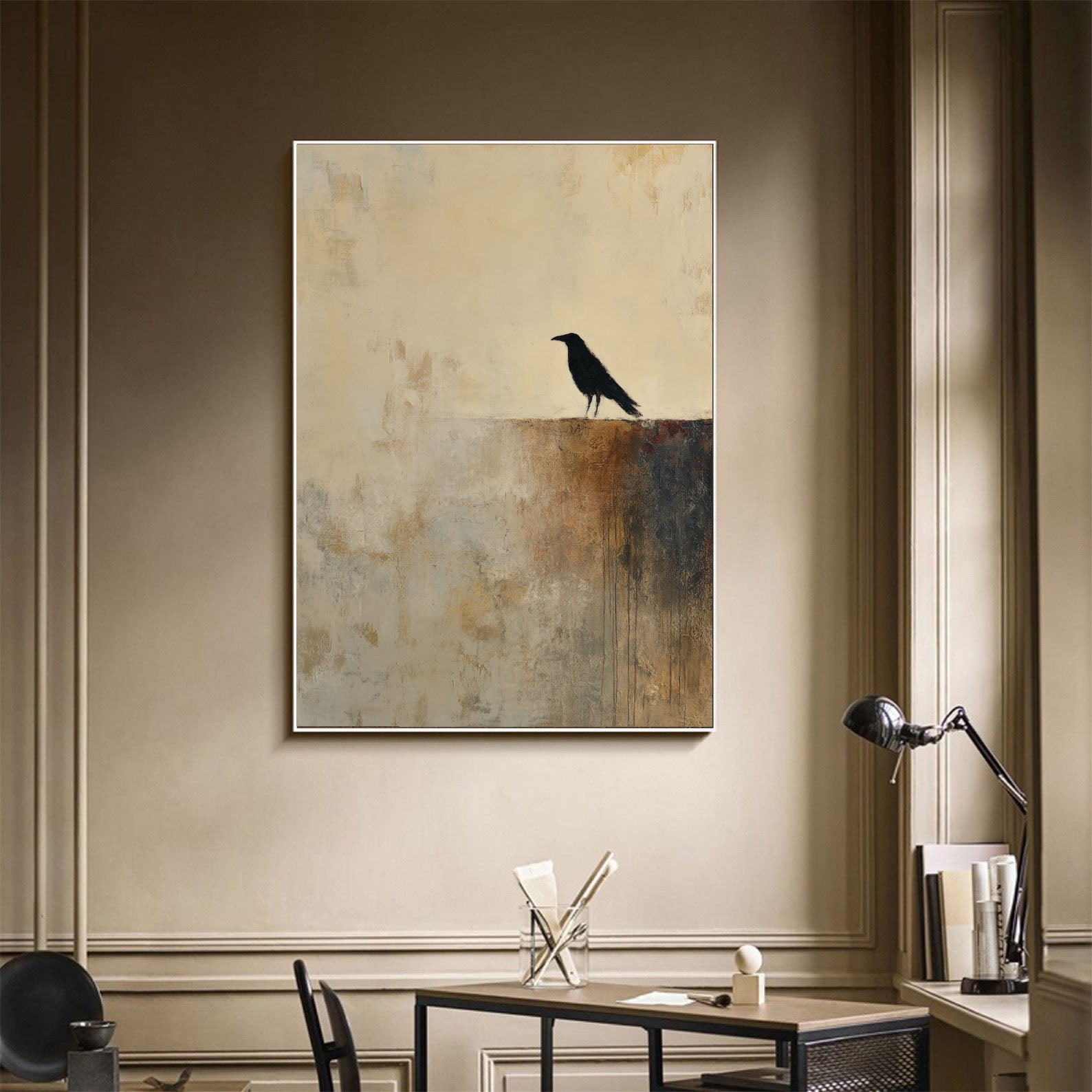 Textured Raven Art | Moody Sophistication