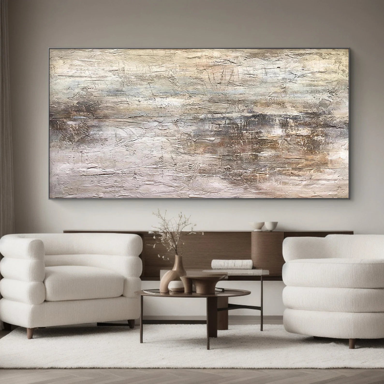 Textured Abstract Elegance | Beige Rhythm