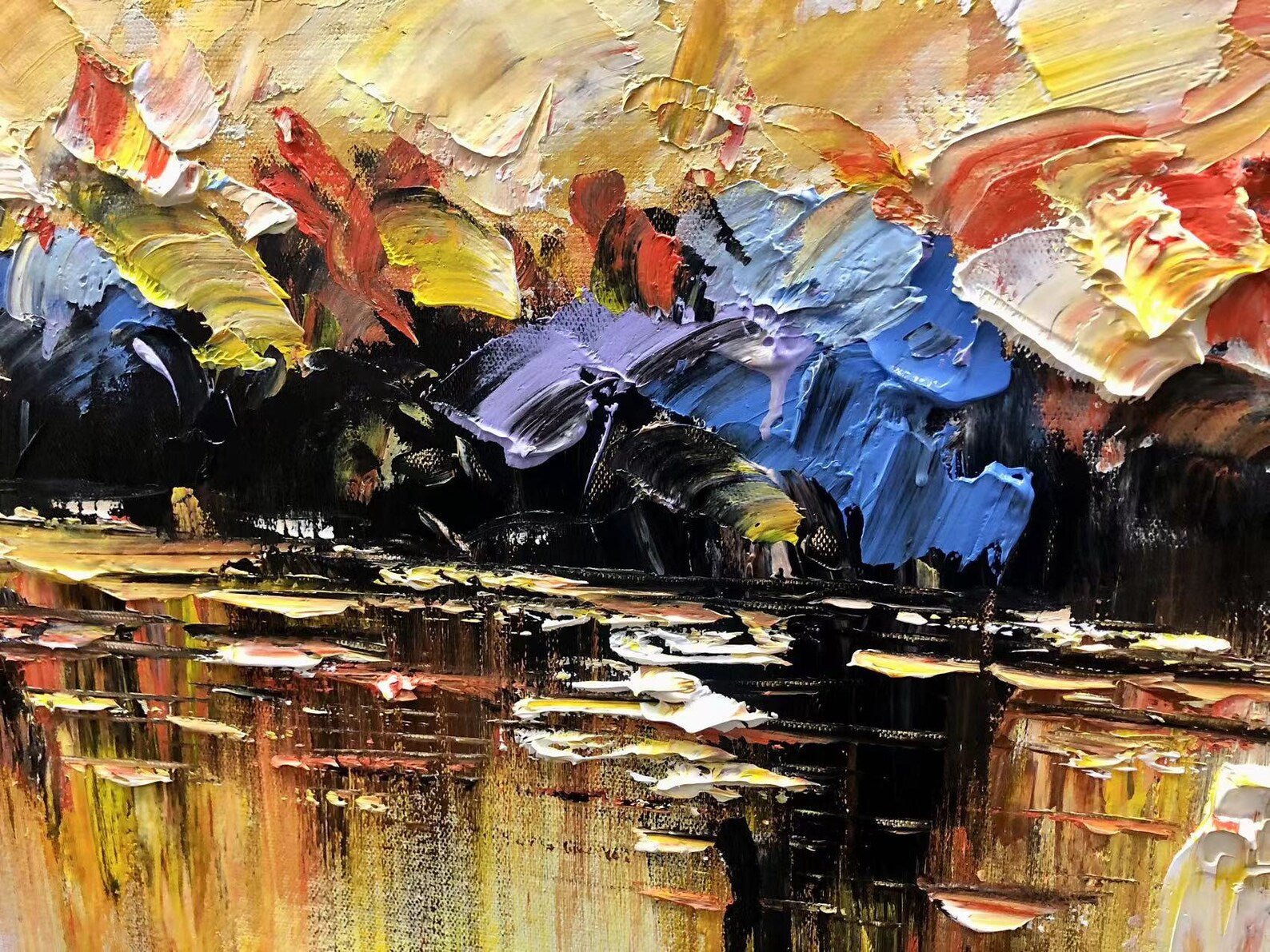 Textured Sunset Reflection | Orange Yellow