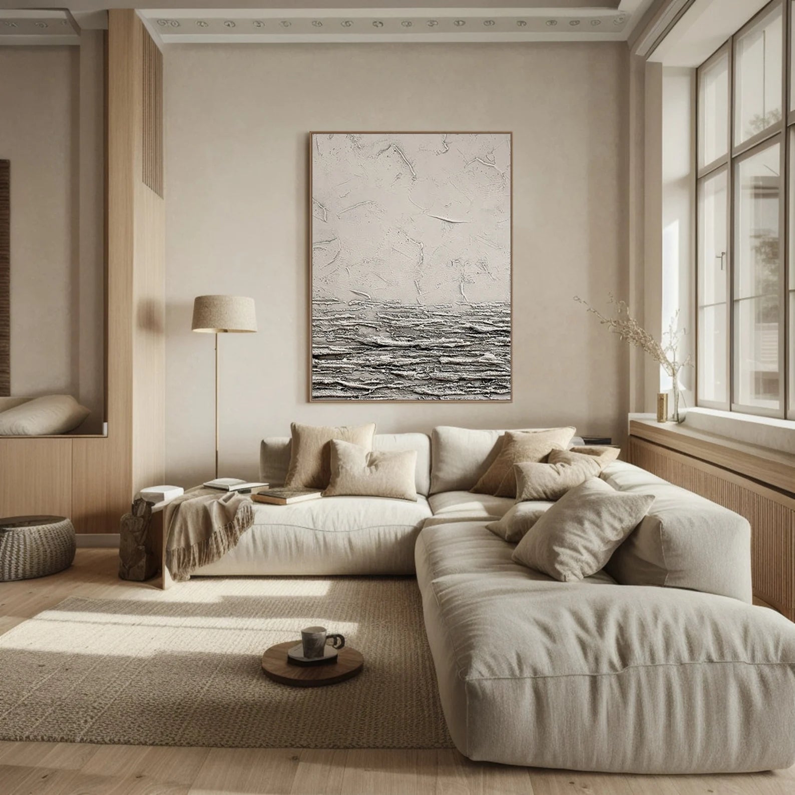 Textured Monochrome Depth | Grey Wave