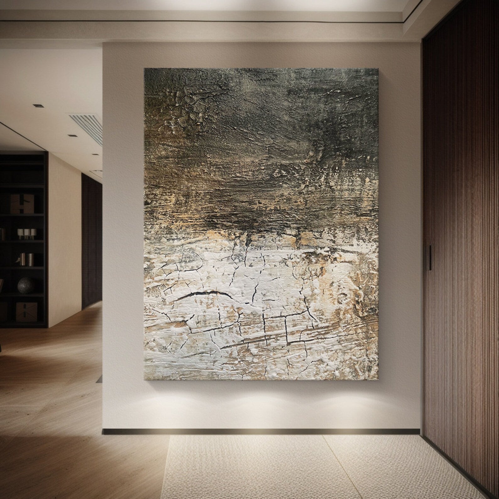 Textured Neutral Crackle | Beige Trace