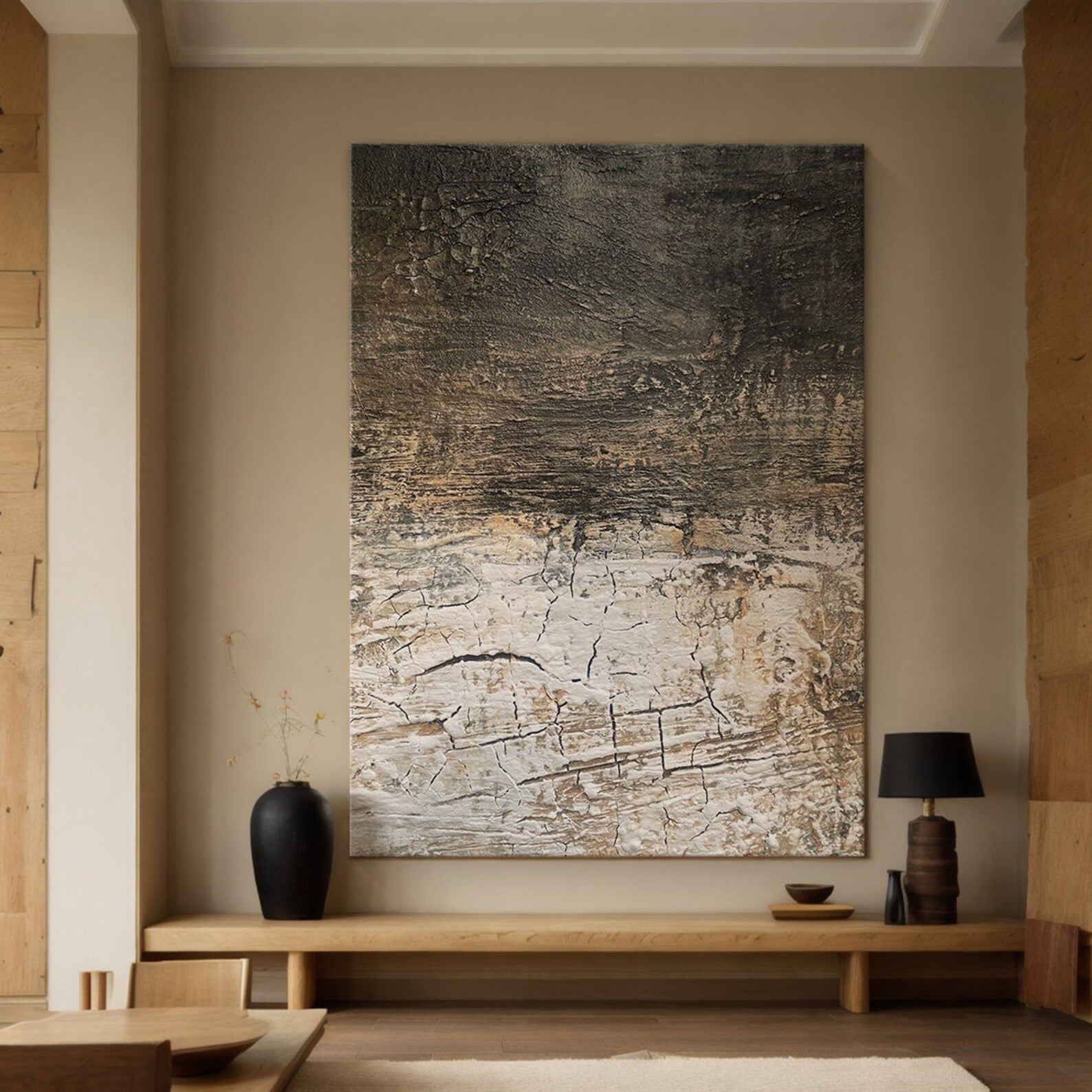 Textured Neutral Crackle | Beige Trace