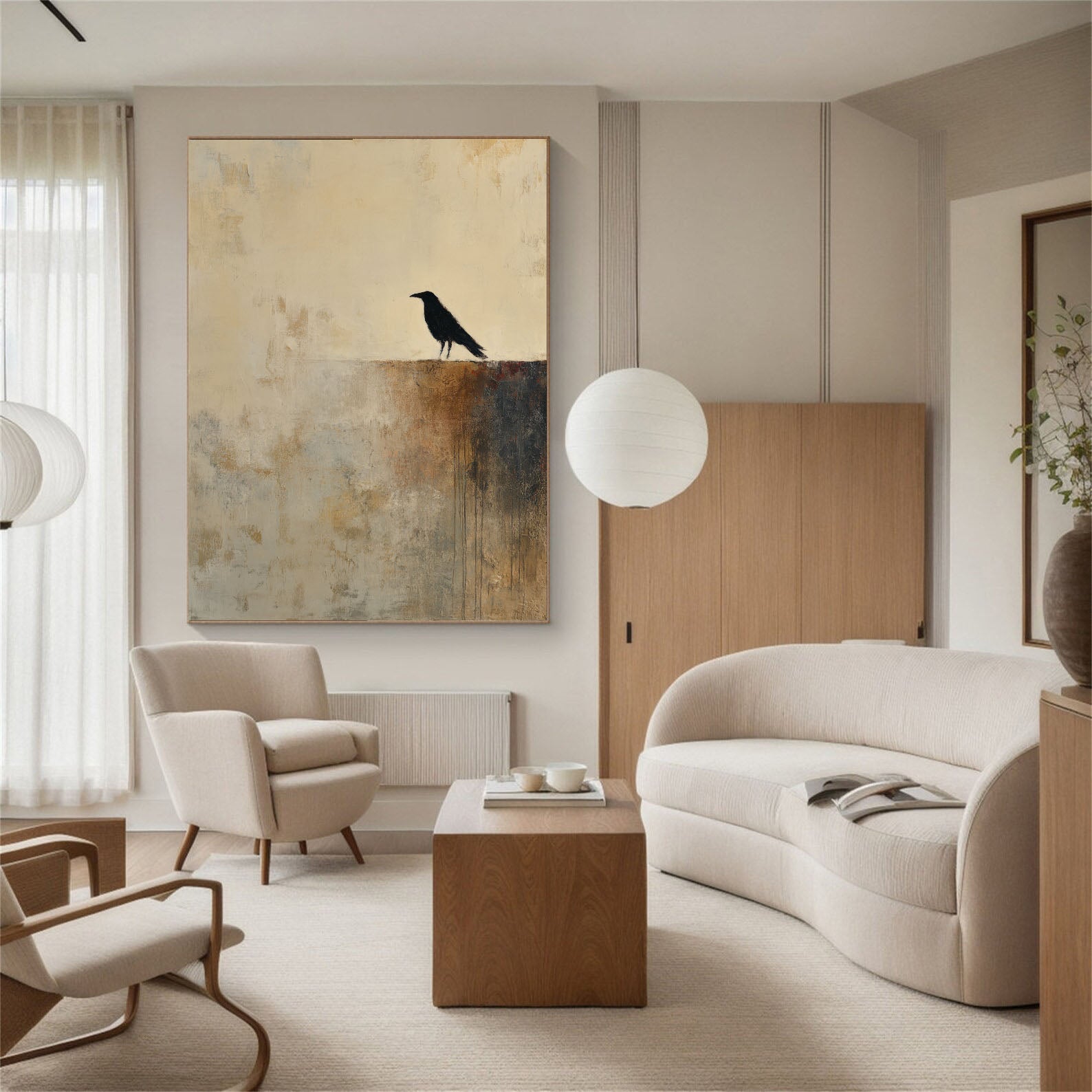 Textured Raven Art | Moody Sophistication