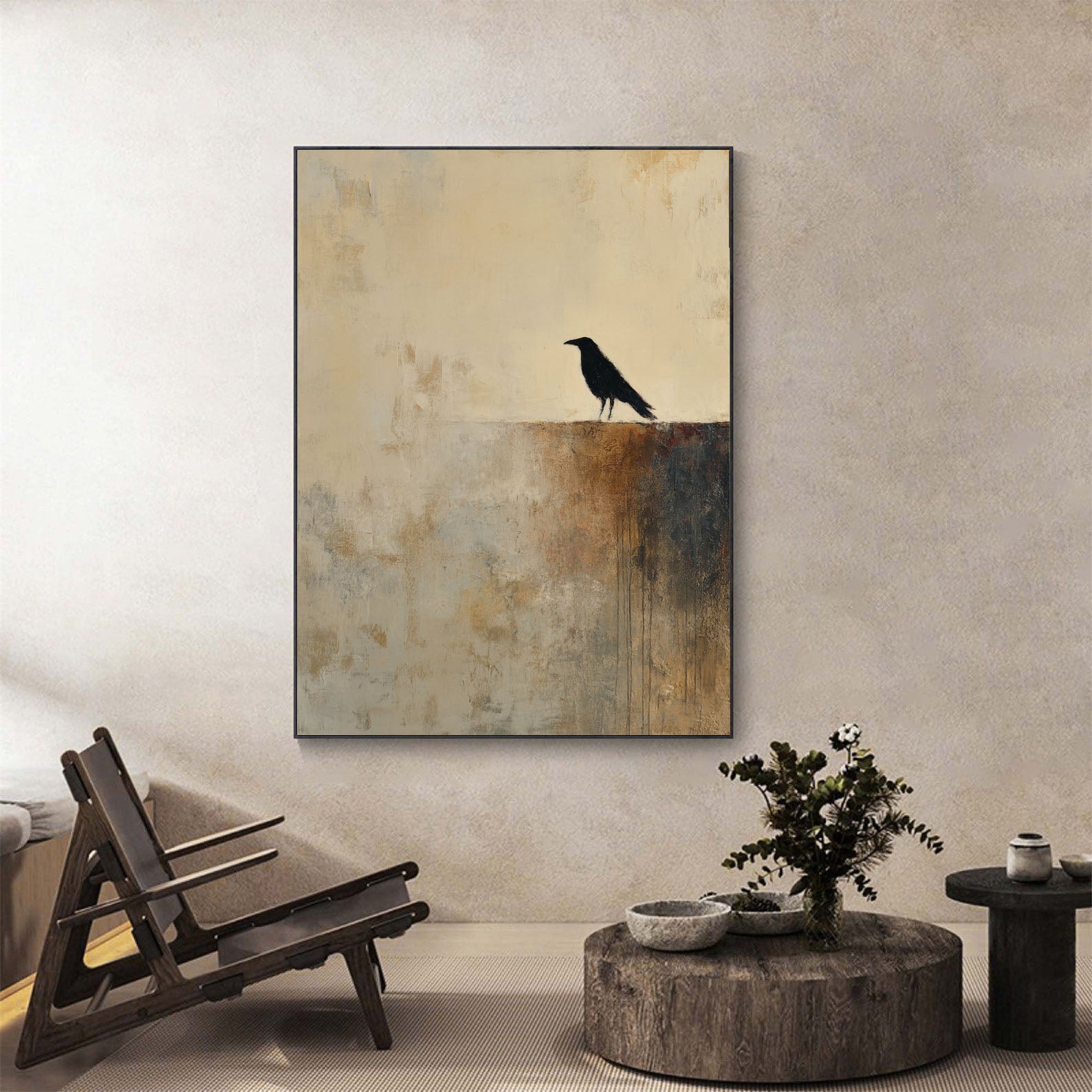 Textured Raven Art | Moody Sophistication