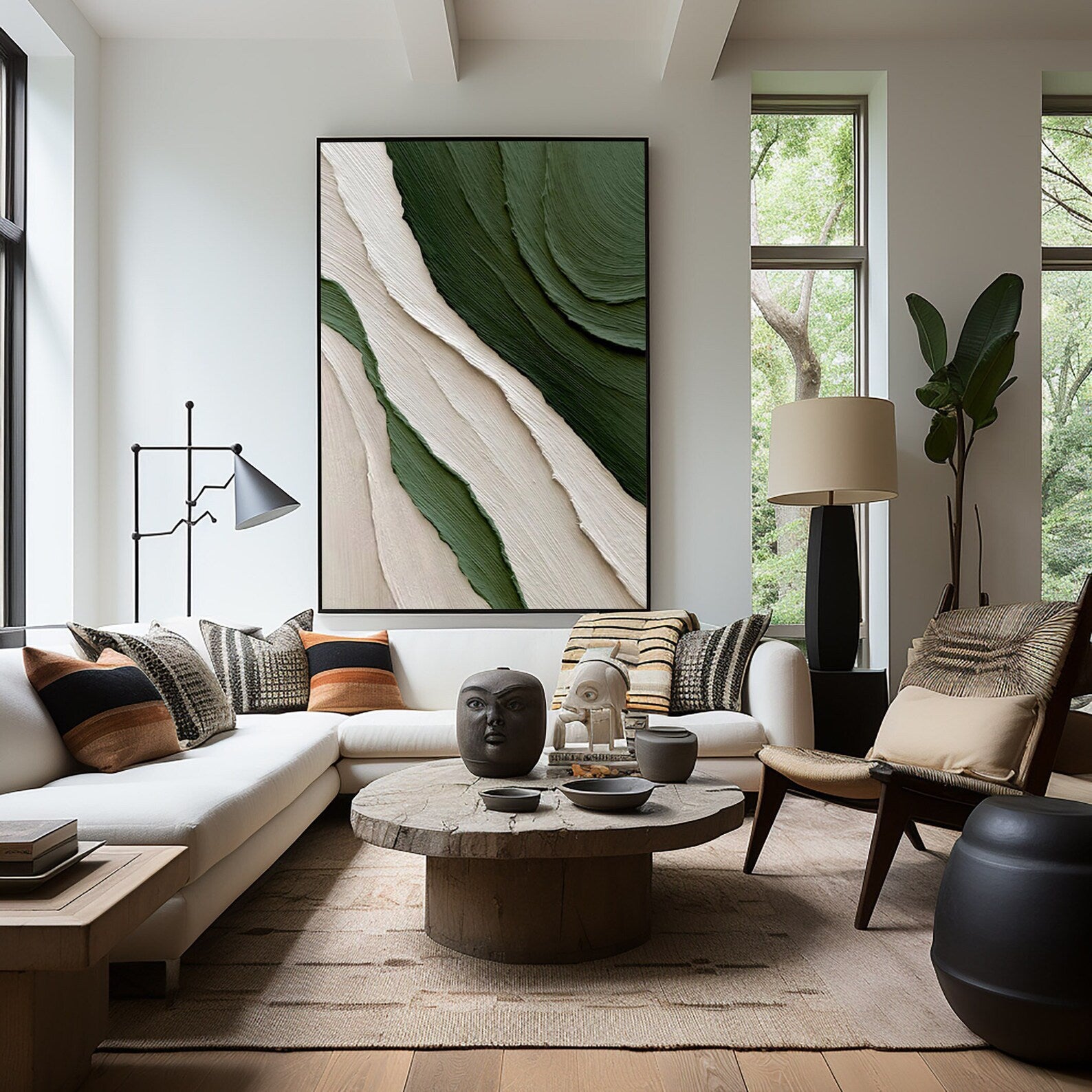 Textured Nature Flow | Green Beige