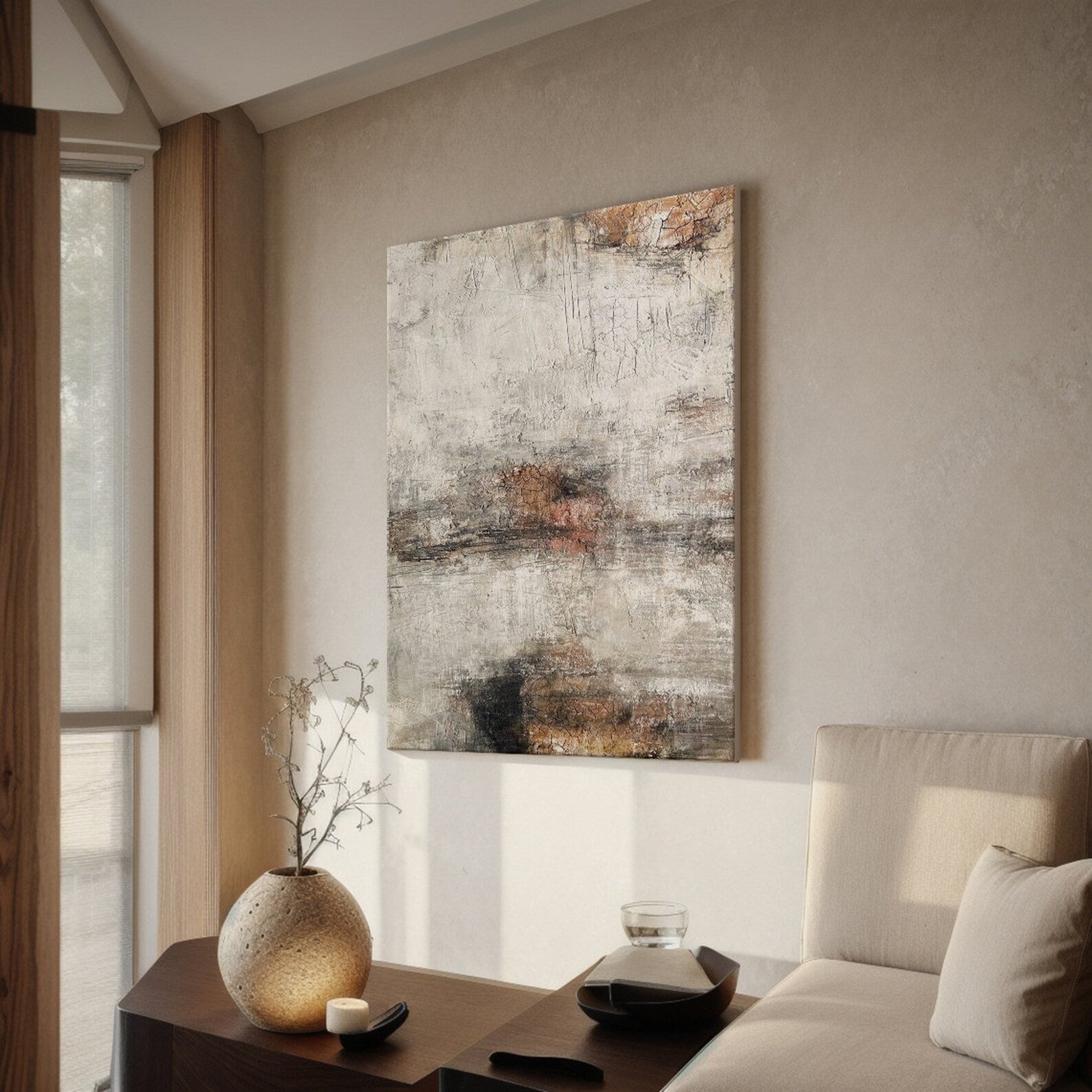 Textured Abstract Opulence | Beige Cadence