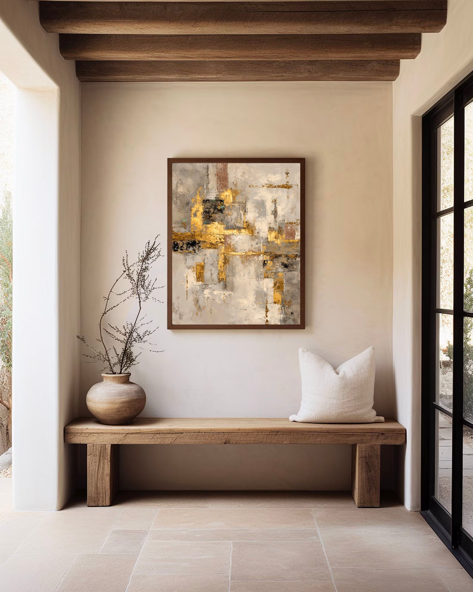 Textured Gold Accent Art | Opulent Depth