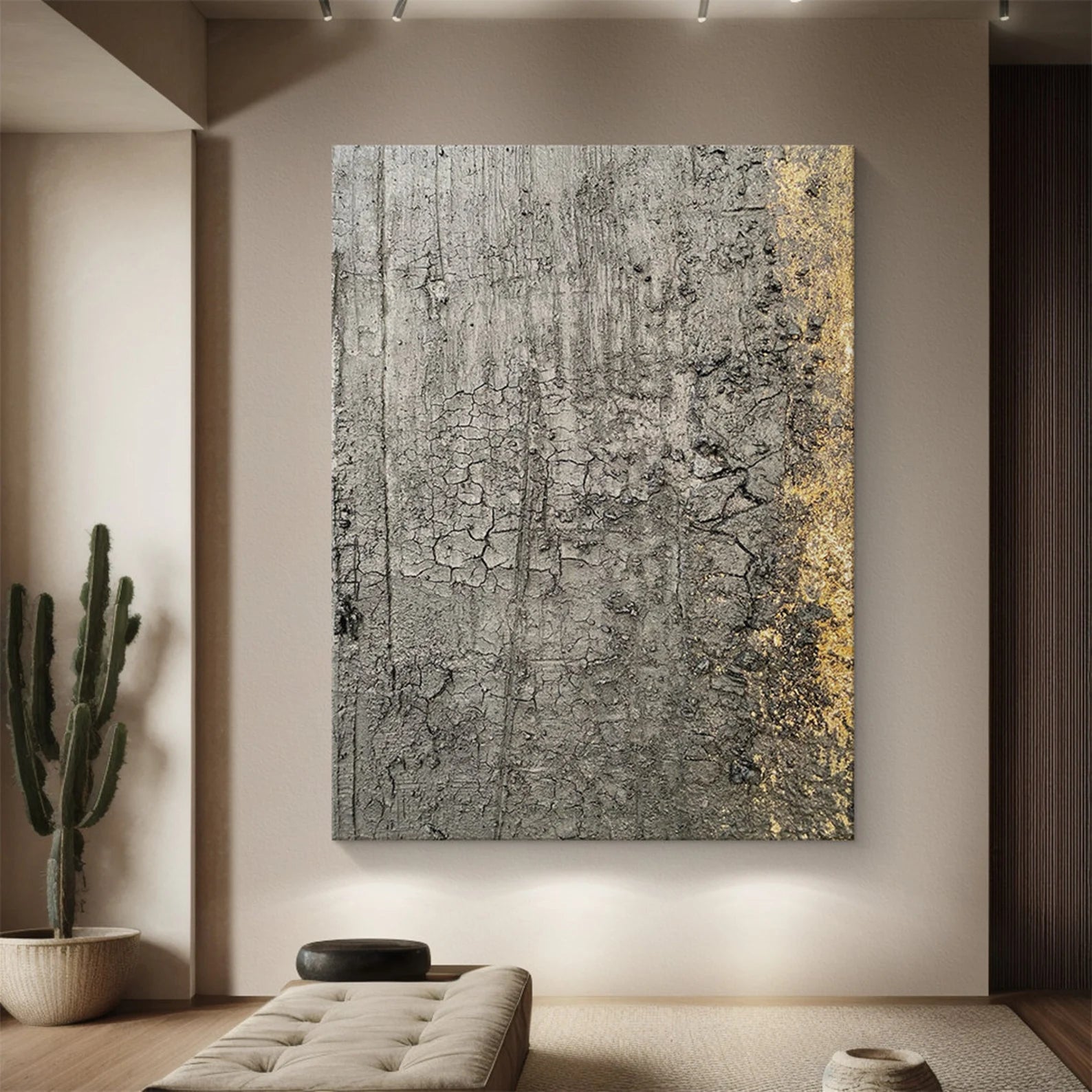 Textured Neutral Luxury | Gold Crackle